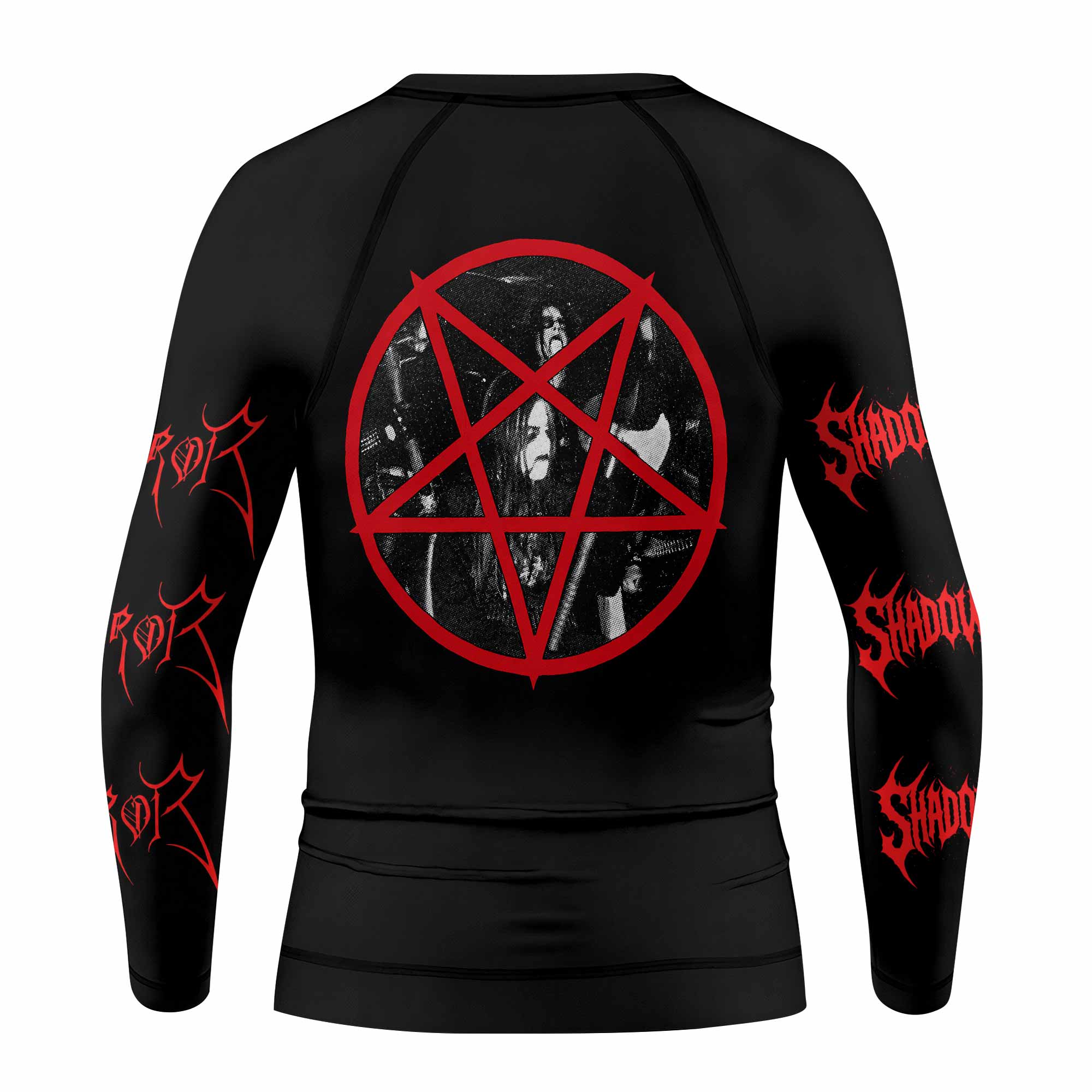 Emperor Wrath of the Tyrant Kids Rash Guard Long Sleeve - back view mockup