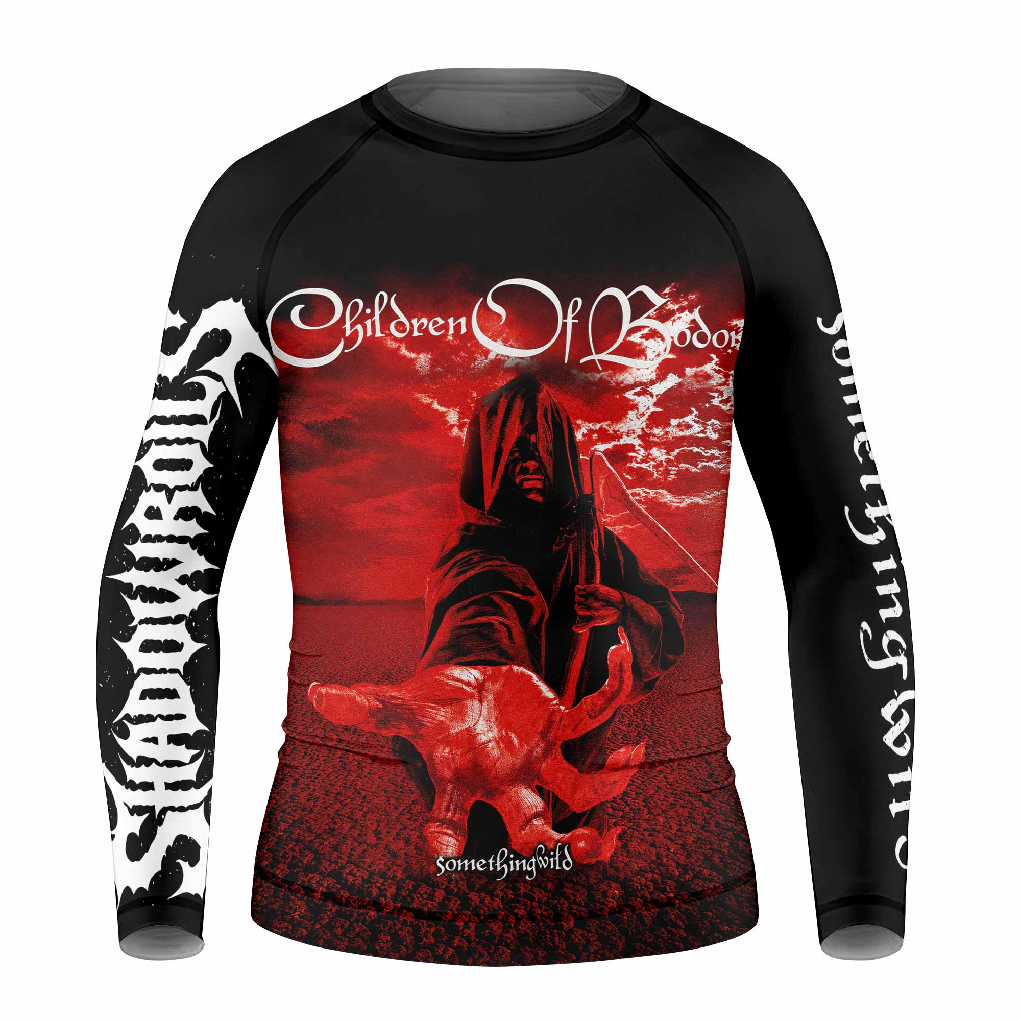 Children of Bodom Something Wild Kids Rash Guard Long Sleeve - front view mockup
