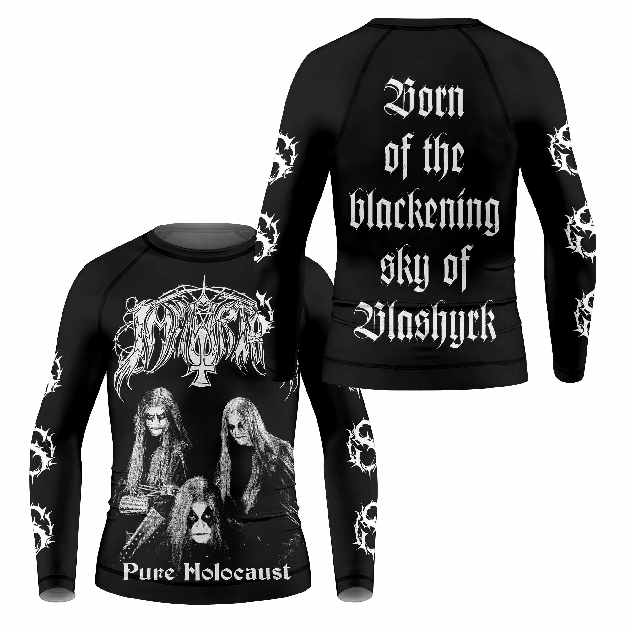 Immortal Pure Holocaust Kids Rash Guard Long Sleeve - front and back view