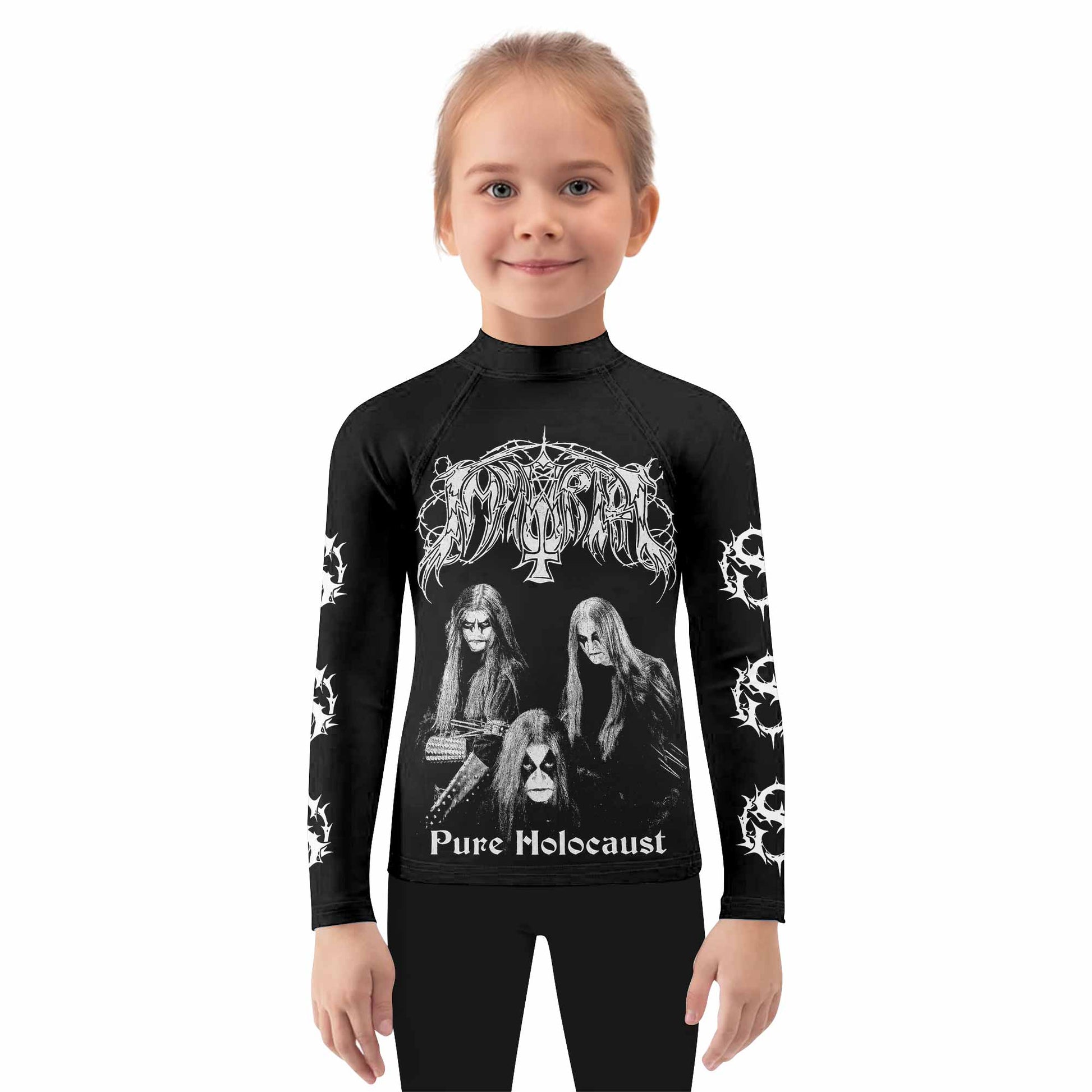Immortal Pure Holocaust Kids Rash Guard Long Sleeve - girl's lifestyle view