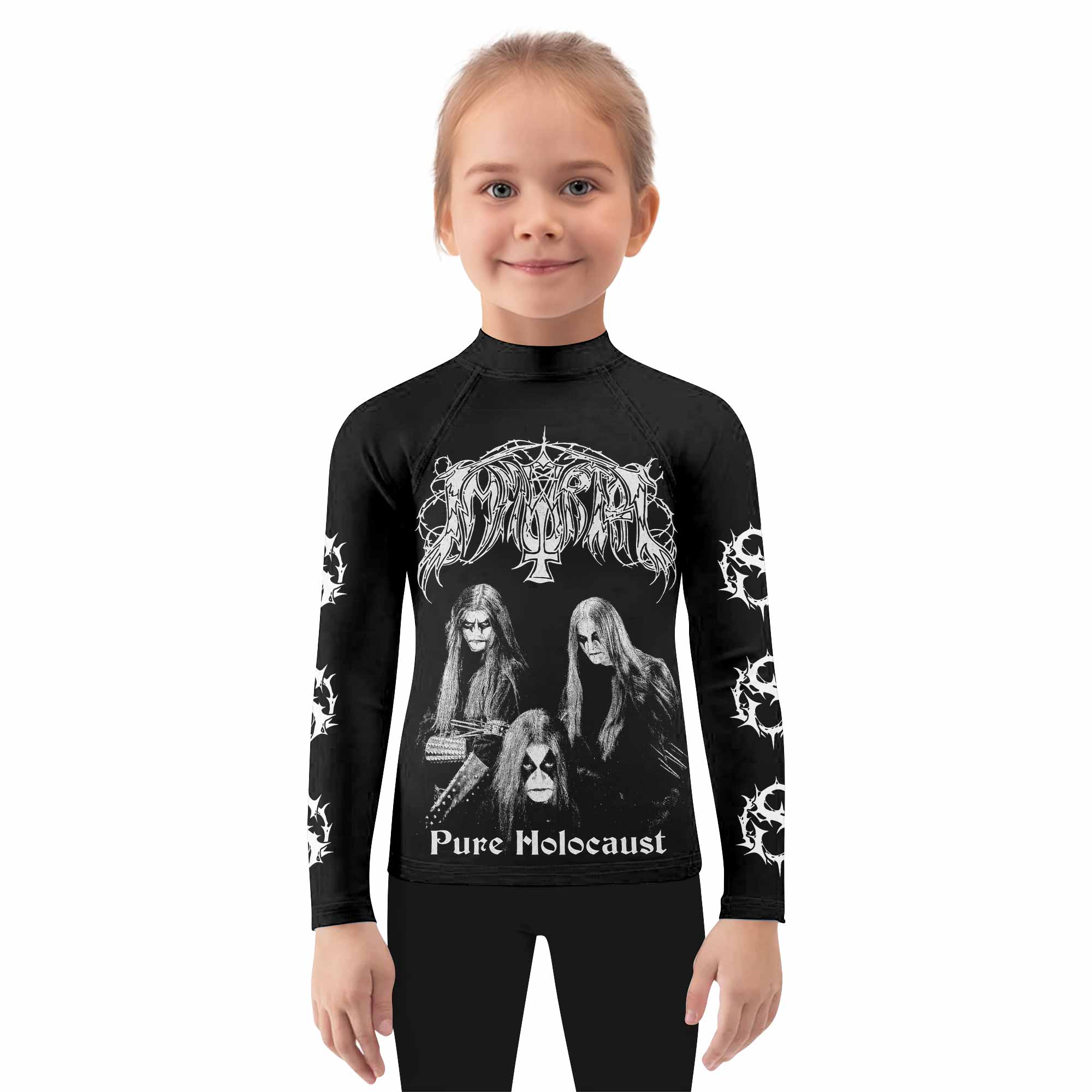 Immortal Pure Holocaust Kids Rash Guard Long Sleeve - girl's lifestyle view