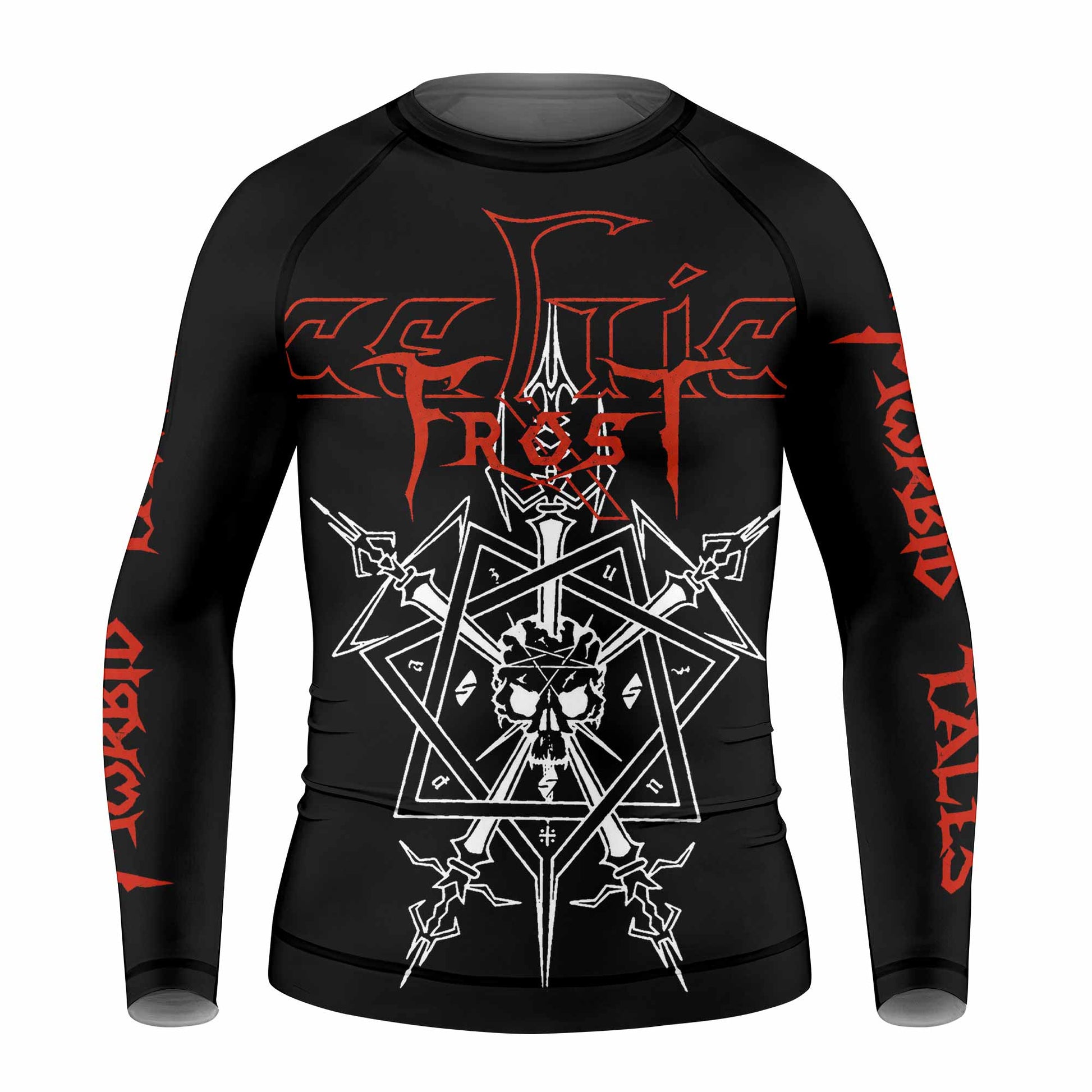 Celtic Frost Morbid Tales Sigil Kids Rash Guard Long Sleeve - front view mockup