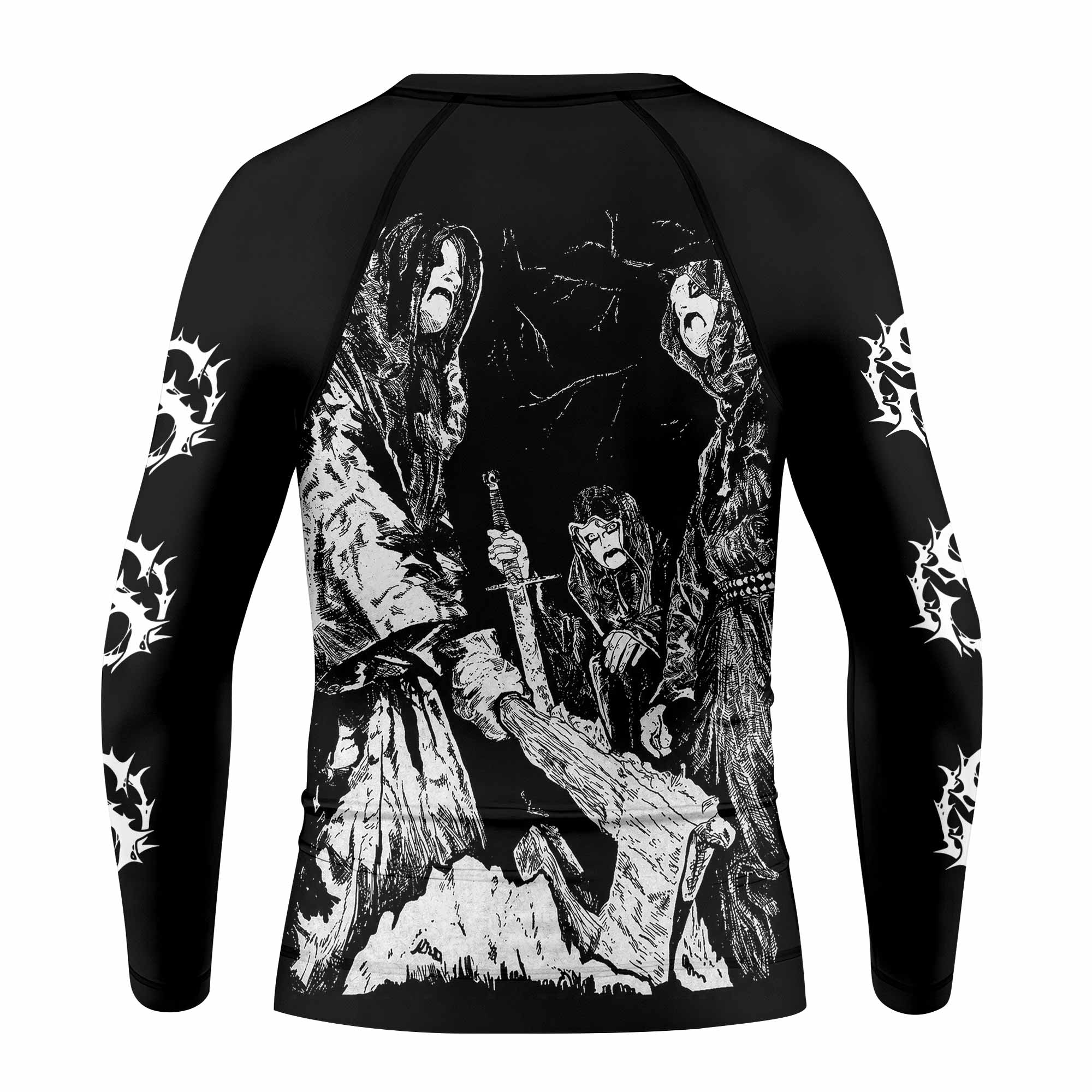 Graveland Carpathian Wolves Kids Rash Guard Long Sleeve - back view mockup