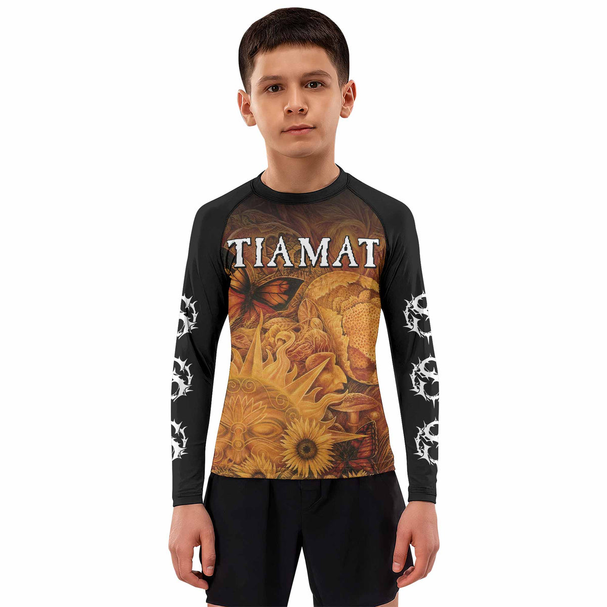 Tiamat Spiritual Sun Kids Rash Guard Long Sleeve - boy's lifestyle view