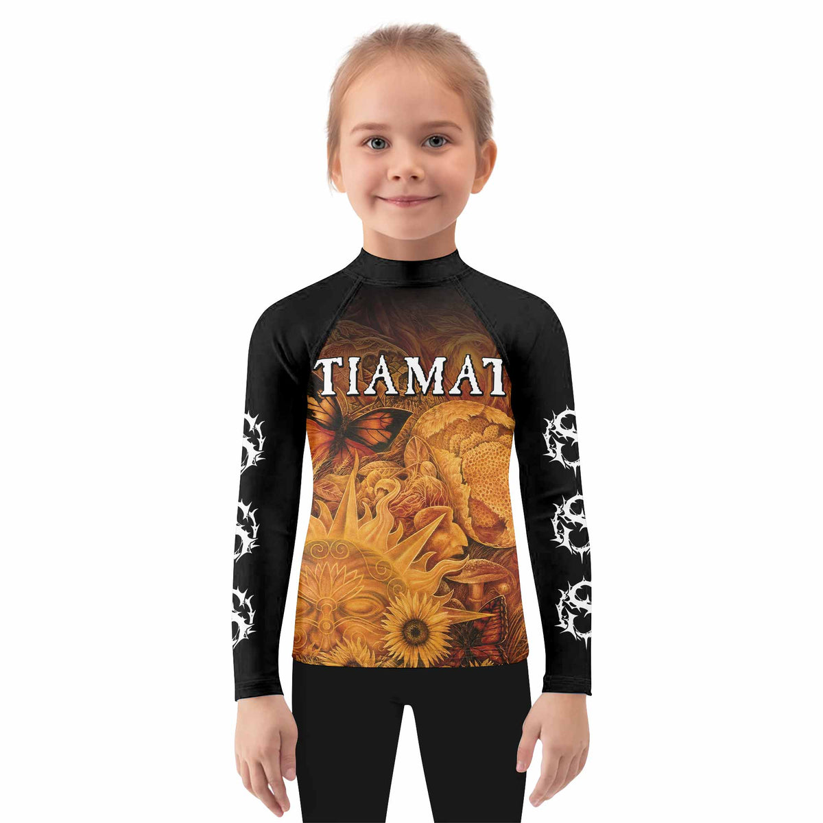 Tiamat Spiritual Sun Kids Rash Guard Long Sleeve - girl's lifestyle view