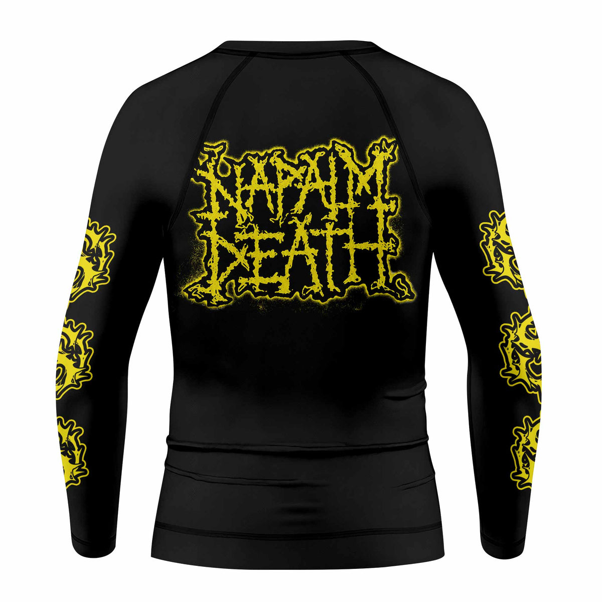 Napalm Death Scum Kids Rash Guard Long Sleeve - back view mockup