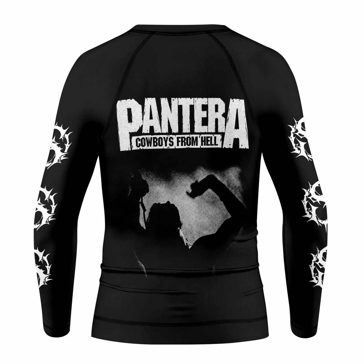 Cowboys from Hell Pantera Kids Rash Guard Long Sleeve - back view mockup