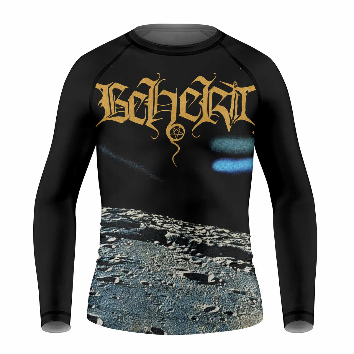 Beherit Drawing Down the Moon Kids Rash Guard Long Sleeve - front view mockup