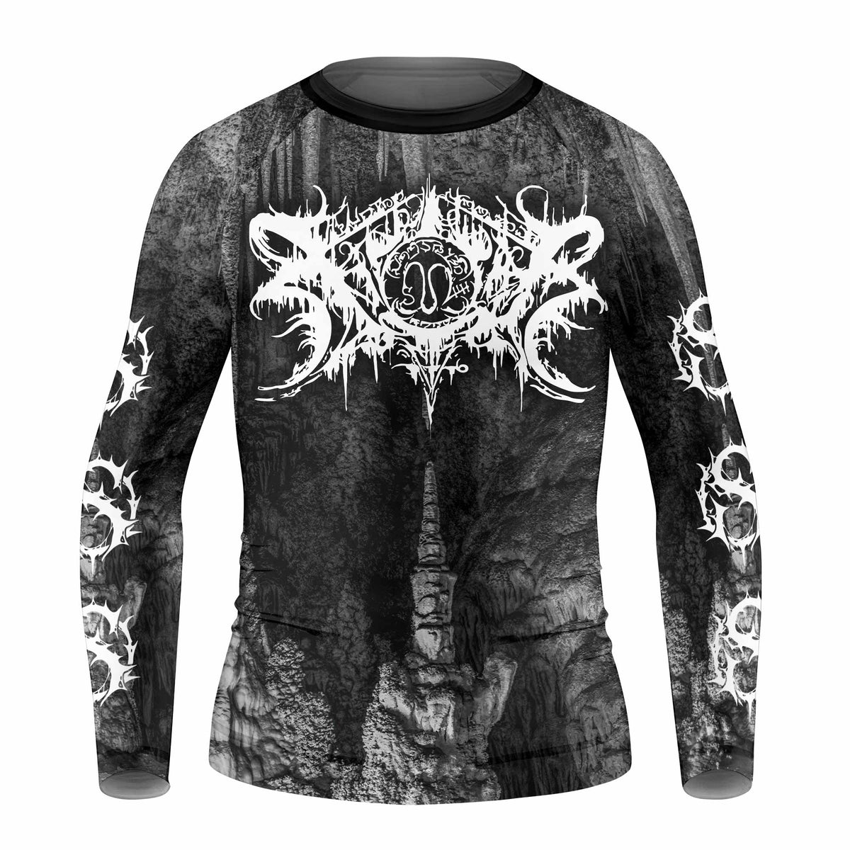 Xasthur Nocturnal Poisoning Kids Rash Guard Long Sleeve - front view mockup