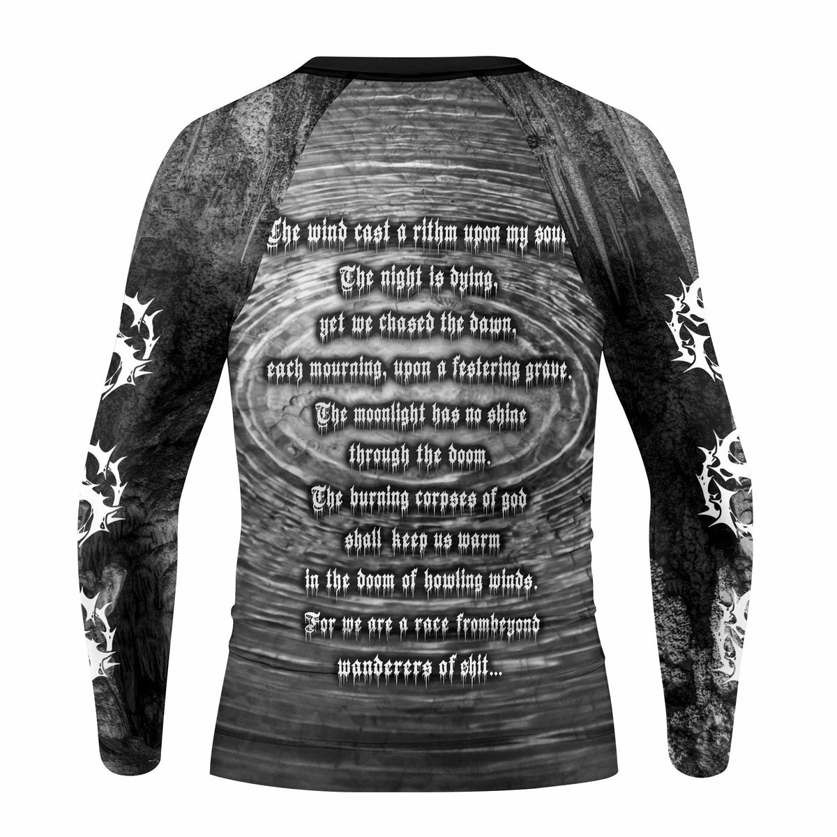 Xasthur Nocturnal Poisoning Kids Rash Guard Long Sleeve - back view mockup