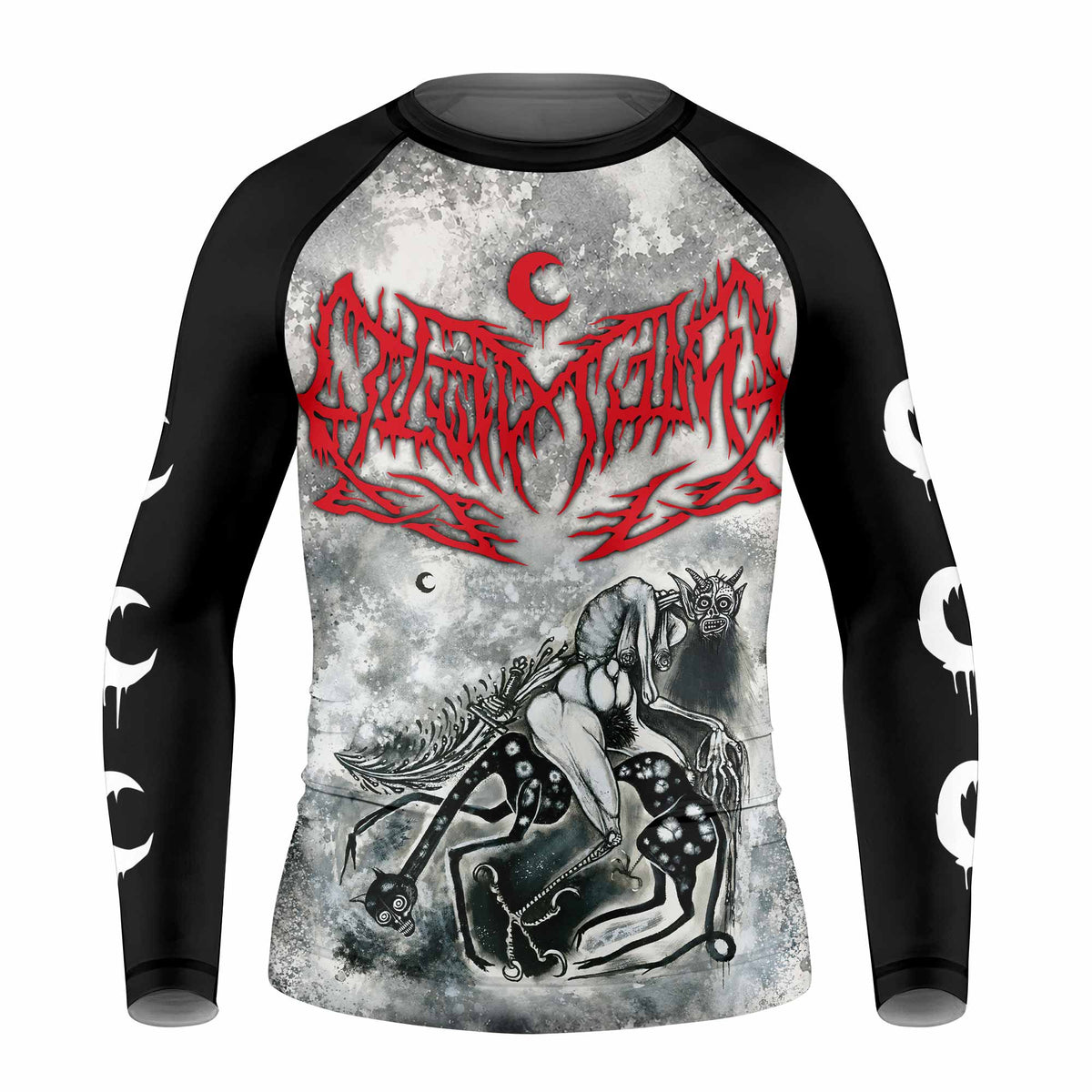 Leviathan Tentacles of Whorror Kids Rash Guard Long Sleeve - front view mockup