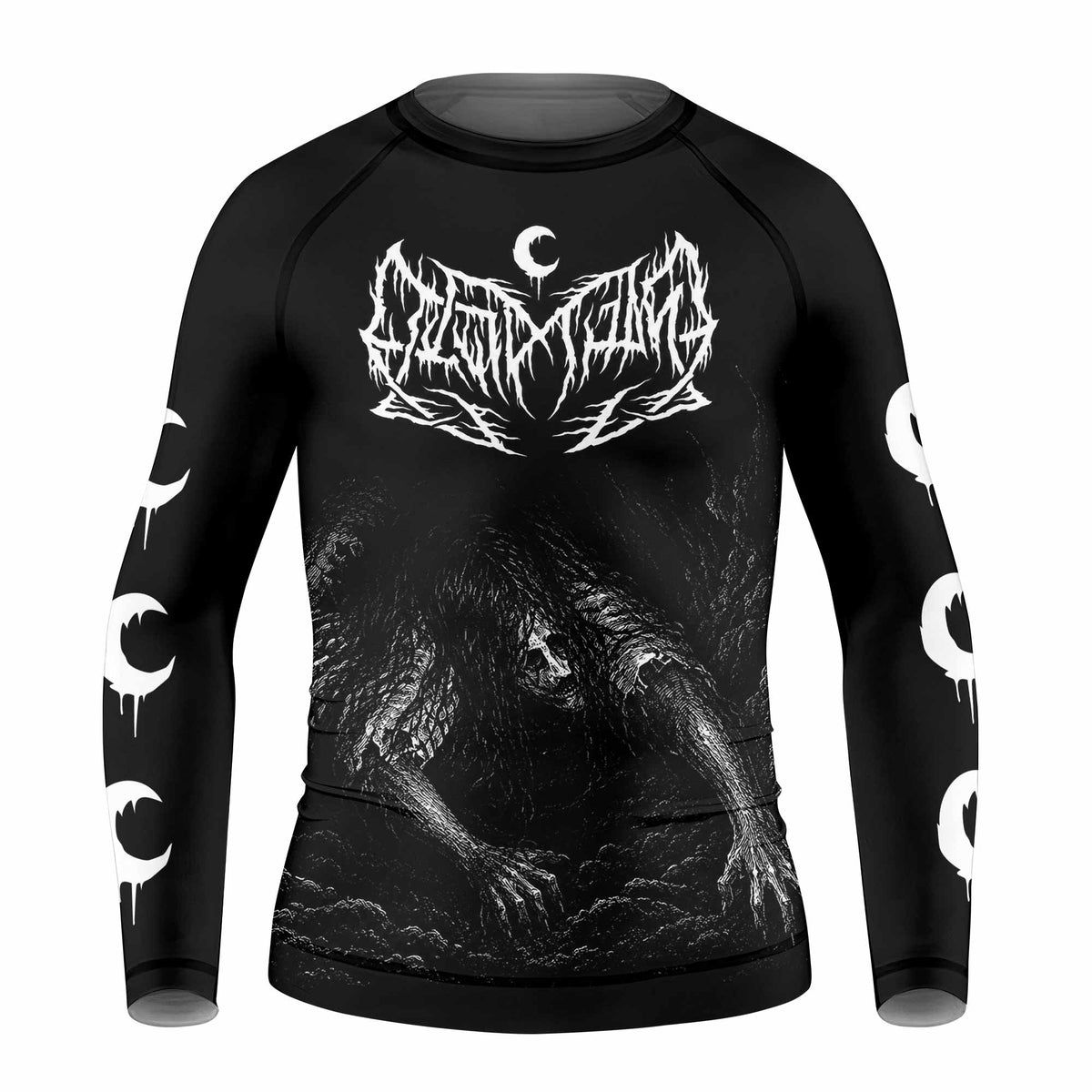 Leviathan Fucking Your Ghost In Chains of Ice Kids Rash Guard Long Sleeve - front view mockup
