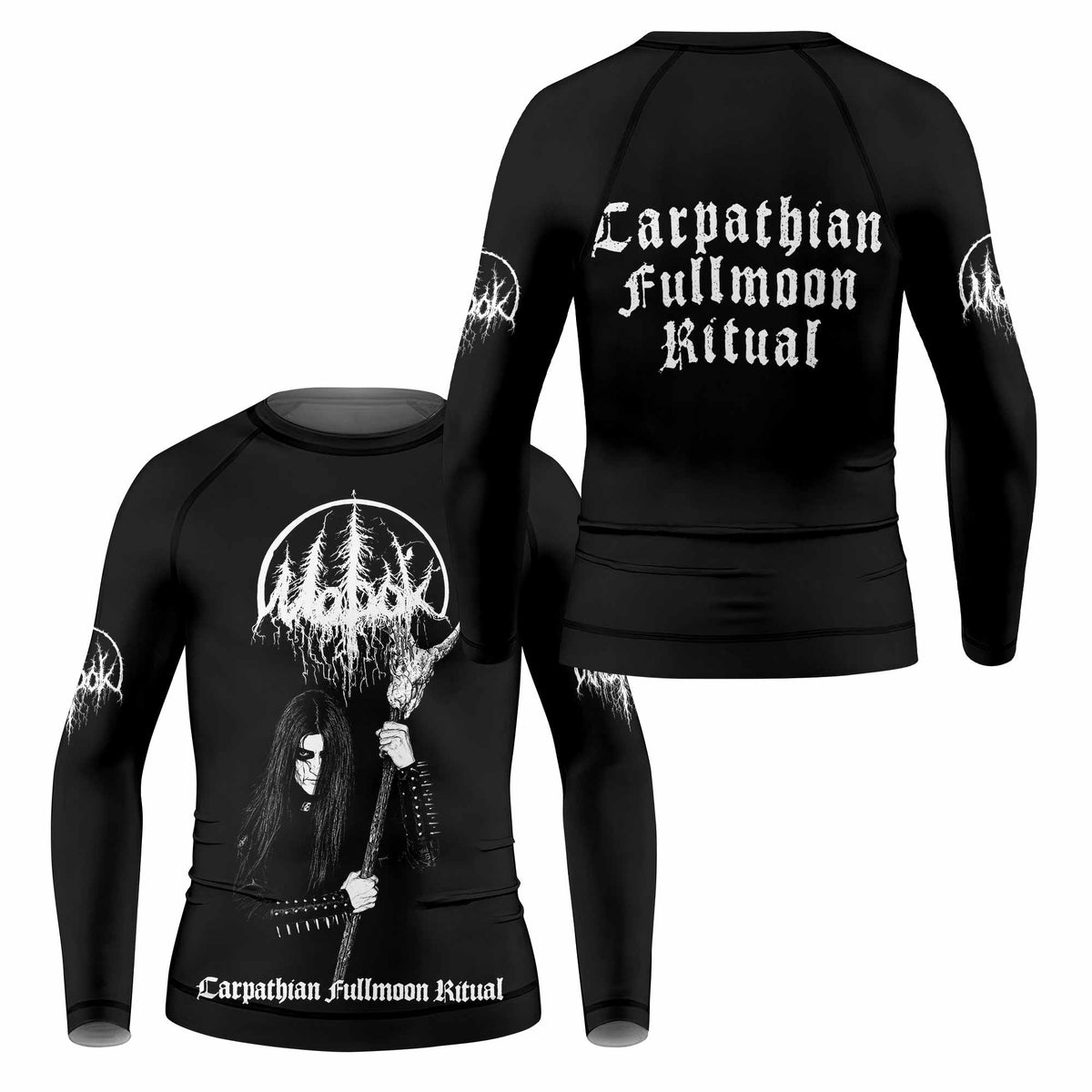 Morok Carpathian Fullmoon Ritual Kids Rash Guard Long Sleeve - front and back view