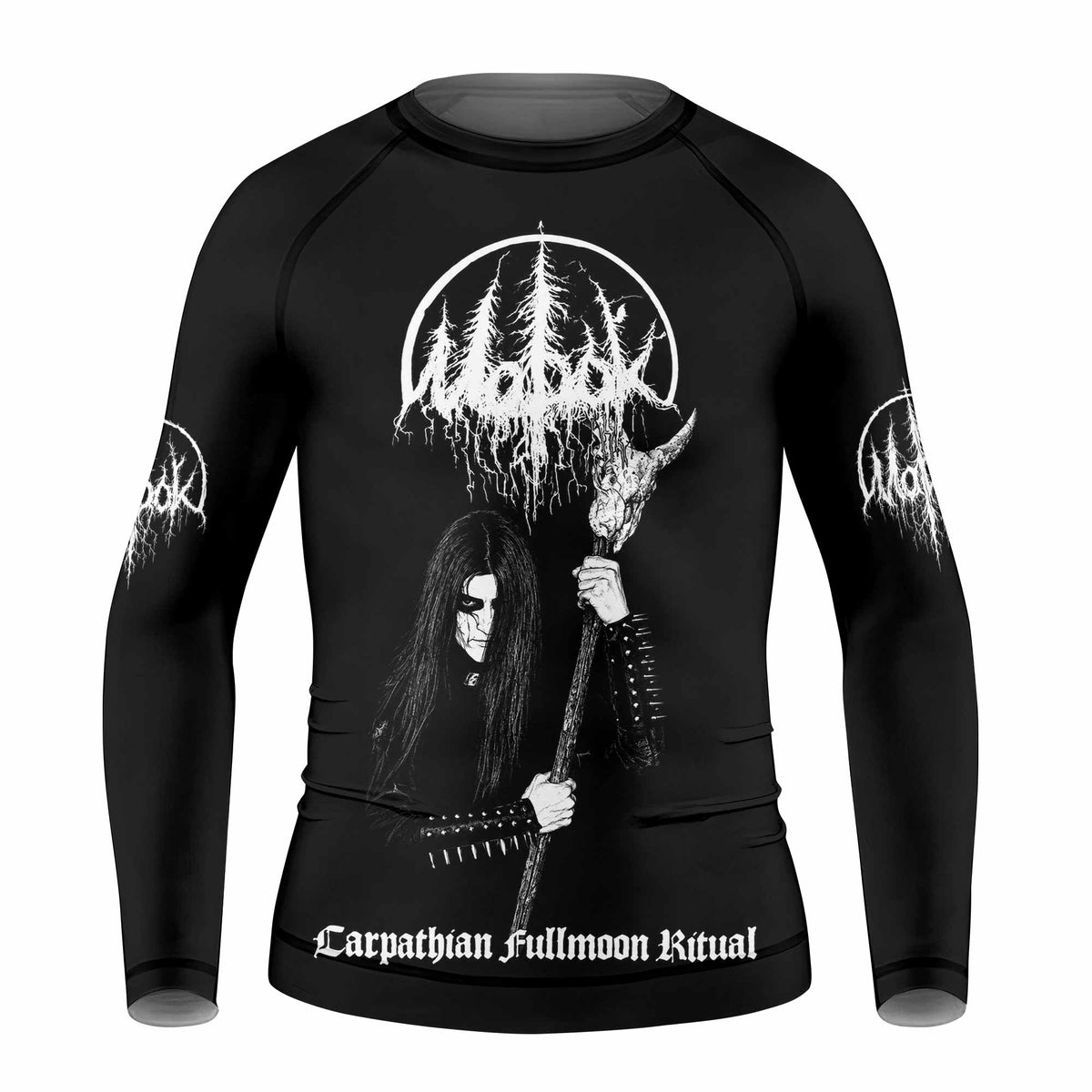 Morok Carpathian Fullmoon Ritual Kids Rash Guard Long Sleeve - front view mockup