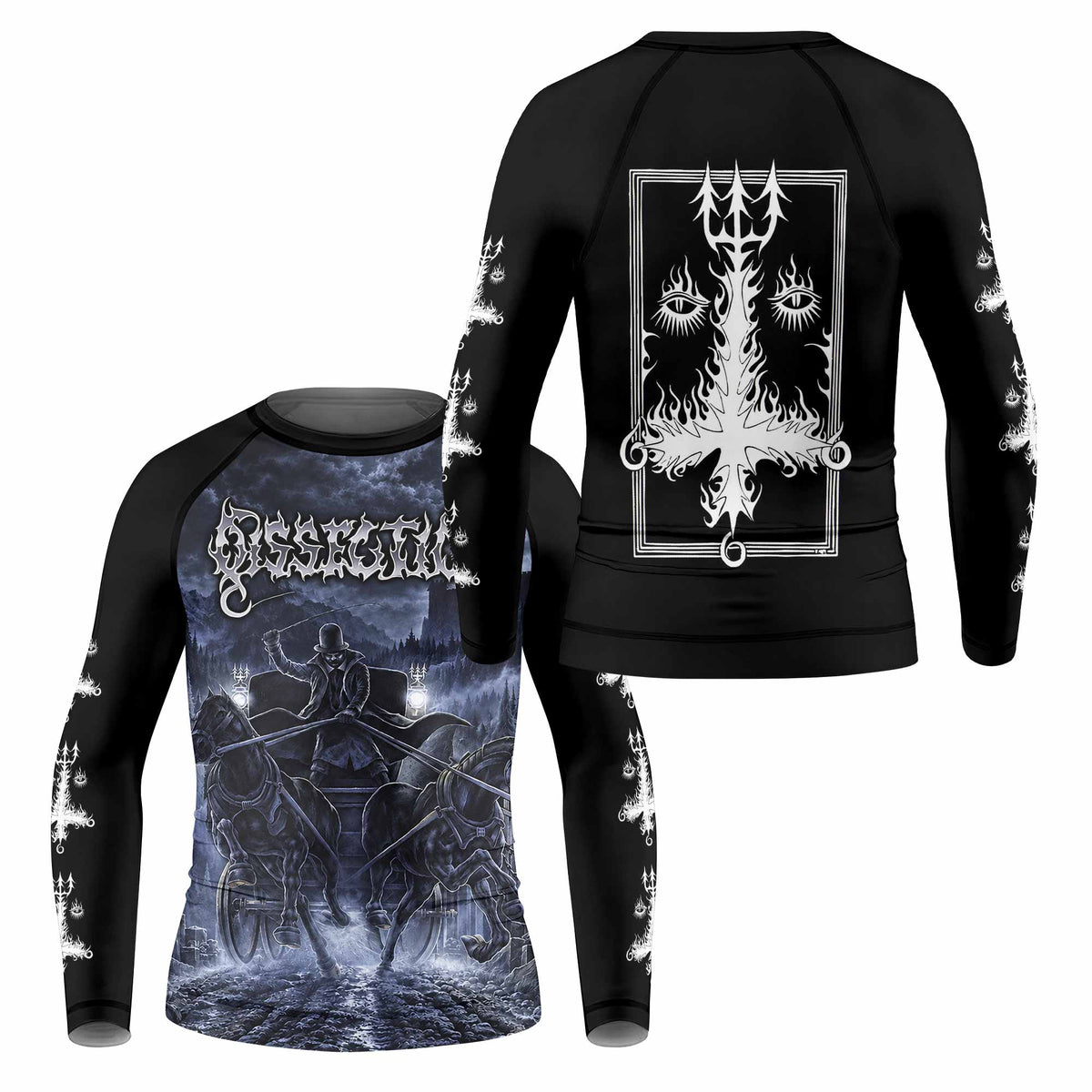 Dissection The Somberlain Kids Rash Guard Long Sleeve - front and back view