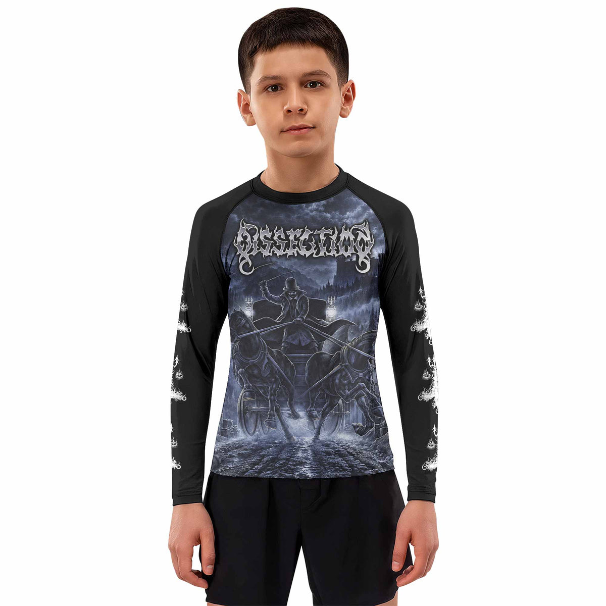 Dissection The Somberlain Kids Rash Guard Long Sleeve - boy's lifestyle view