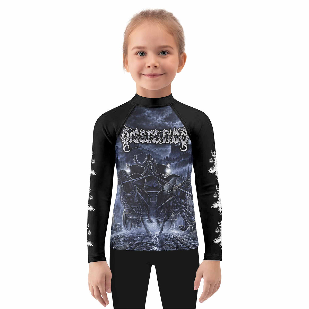 Dissection The Somberlain Kids Rash Guard Long Sleeve - girl's lifestyle view
