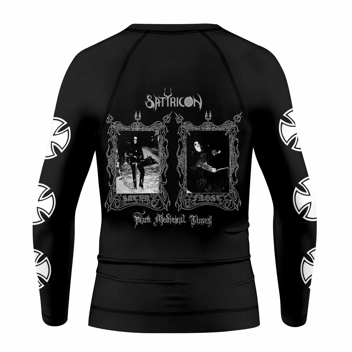 Satyricon Dark Medieval Times Kids Rash Guard Long Sleeve - back view mockup
