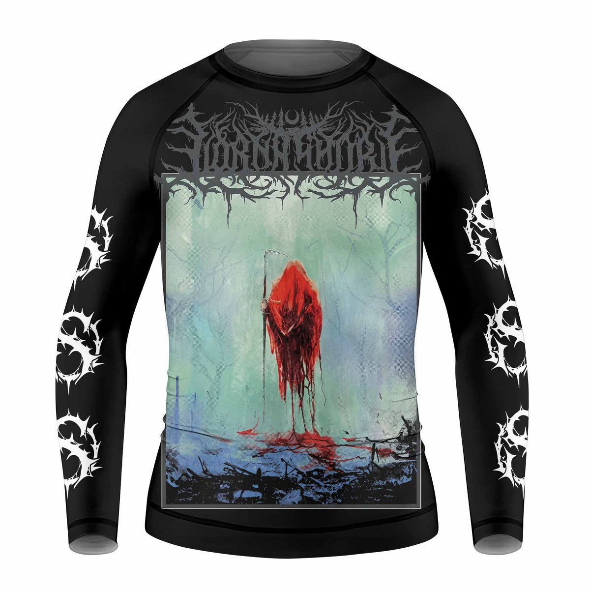 Lorna Shore And I Return To Nothingness Kids Rash Guard Long Sleeve - front view mockup
