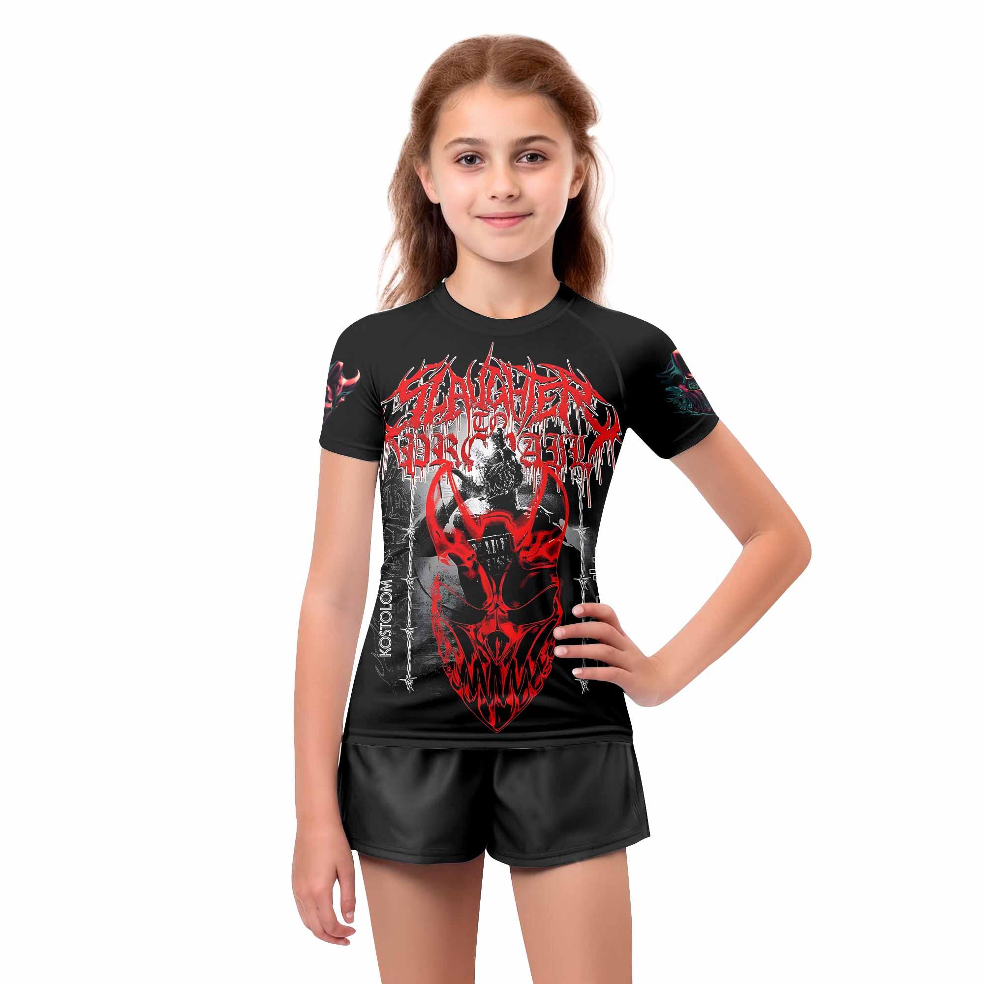 Kostolom Kids Rash Guard Short Sleeve - girl's lifestyle view