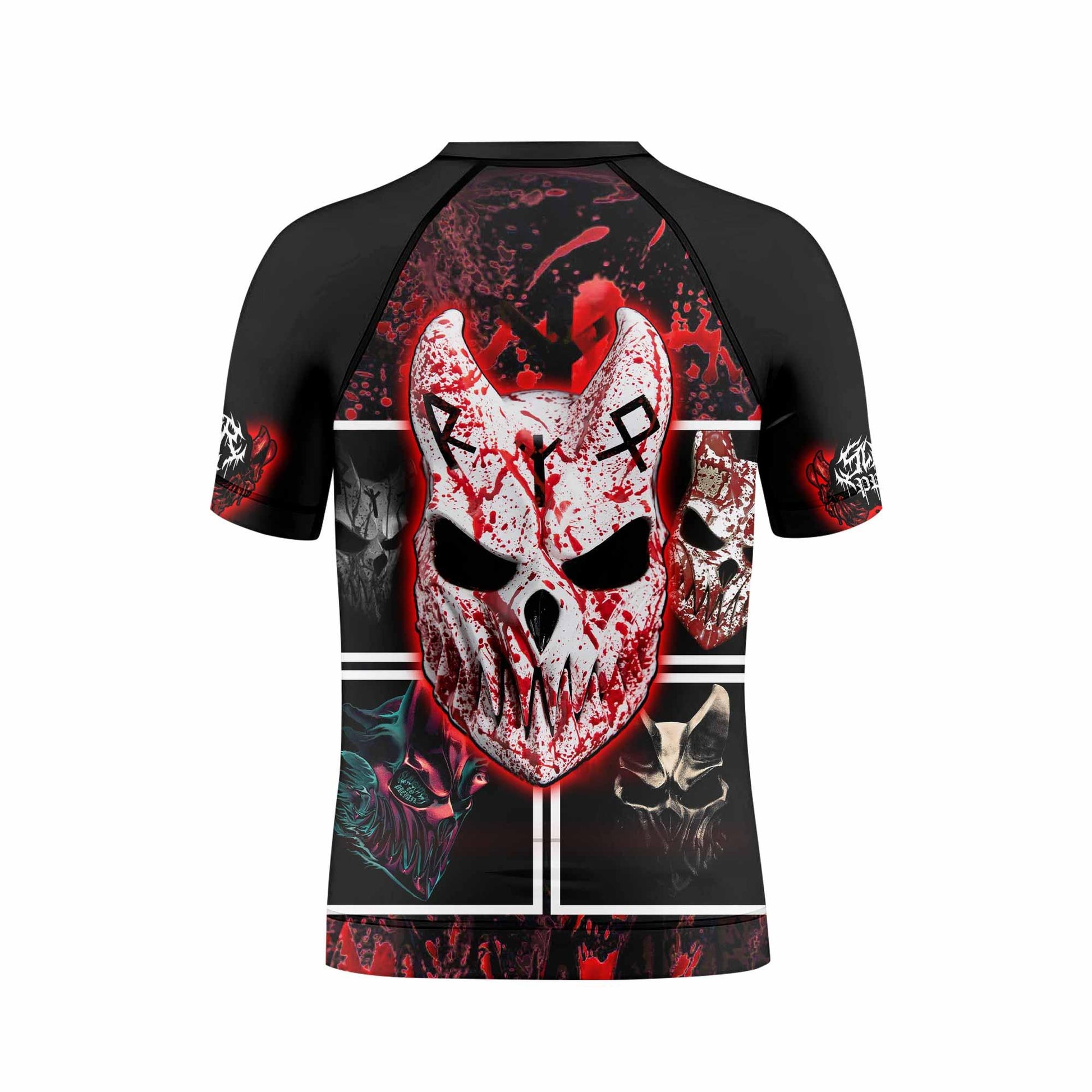 Slaughter to Prevail Kids Rash Guard Short Sleeve - back view mockup