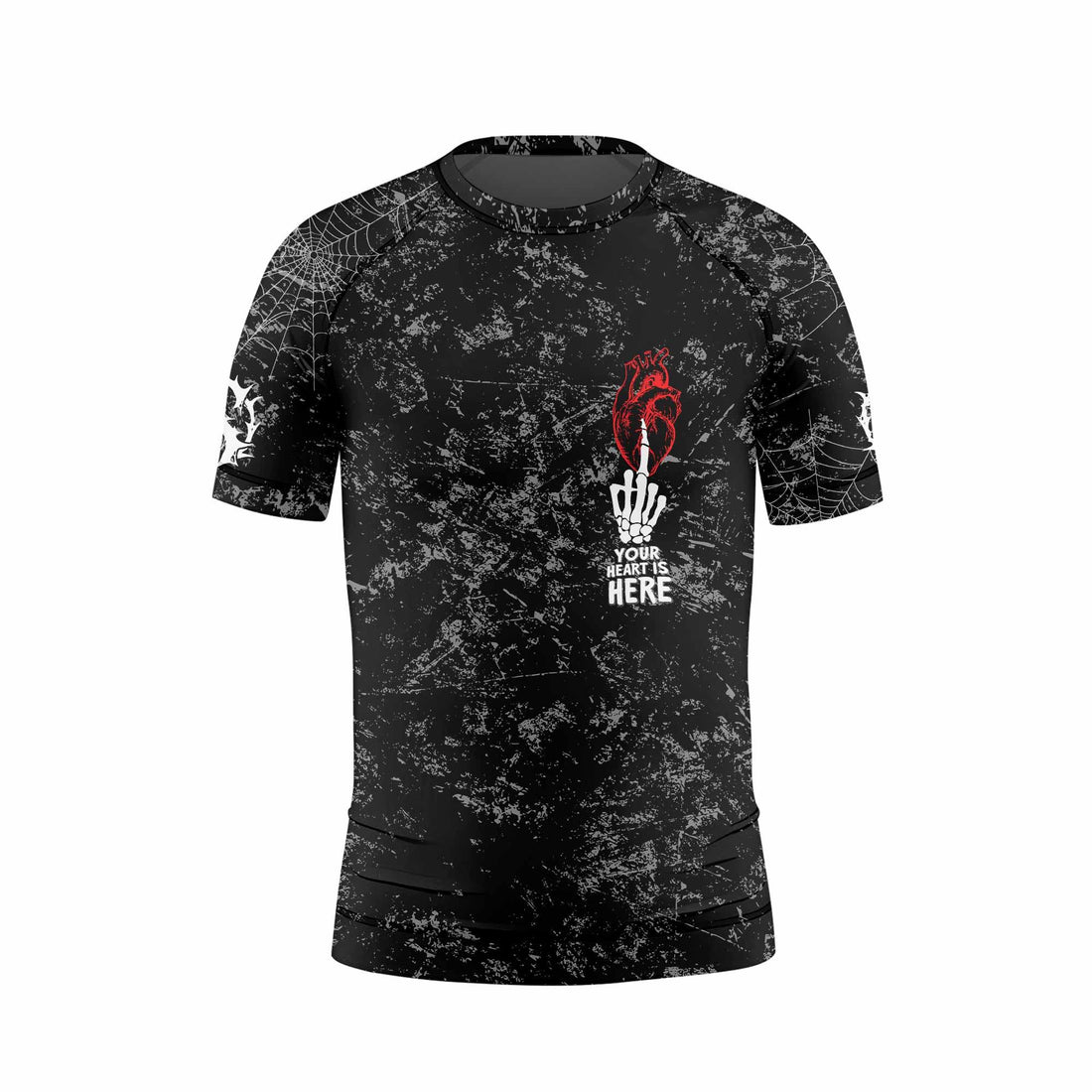 Misfits Die Monster Die Kids Rash Guard Short Sleeve - front and back view