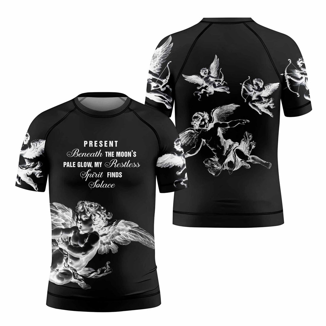 Angels of Solace Kids Rash Guard Short Sleeve - front and back view