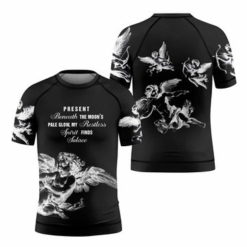 Angels of Solace Kids Rash Guard Short Sleeve - front and back view