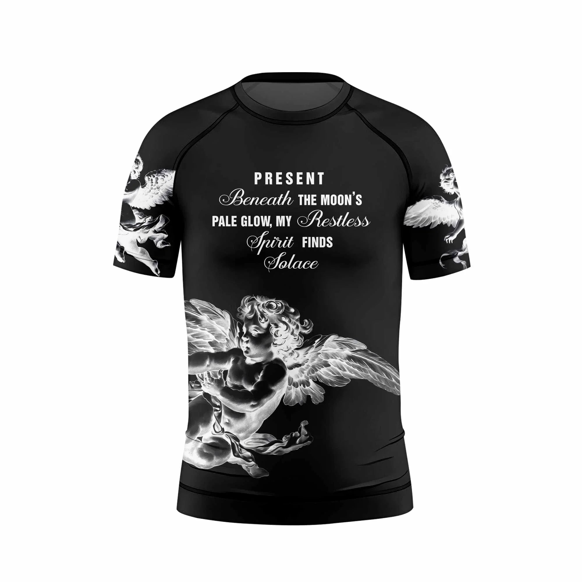 Angels of Solace Kids Rash Guard Short Sleeve - front view mockup
