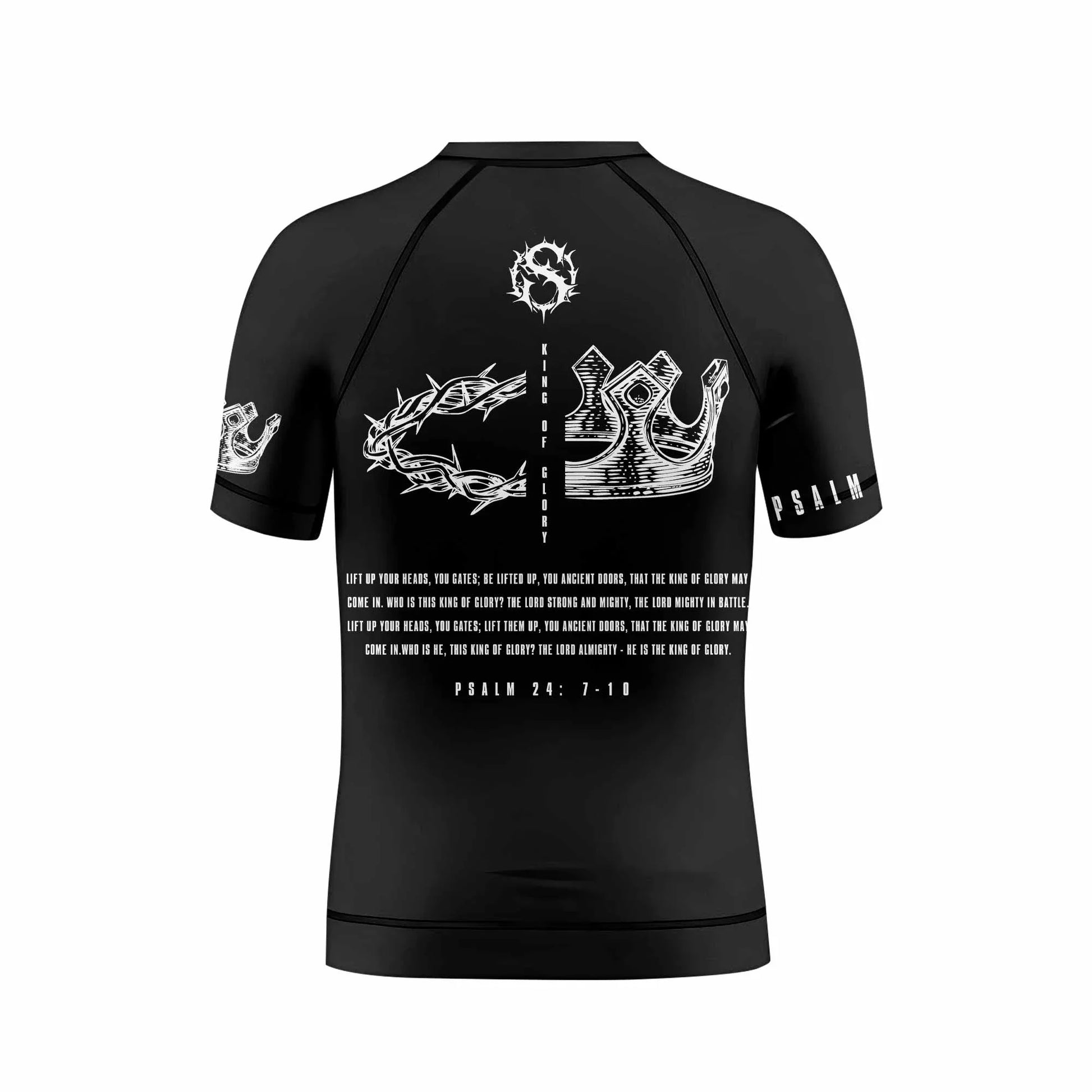 The King of Glory Kids Rash Guard Short Sleeve - back view mockup