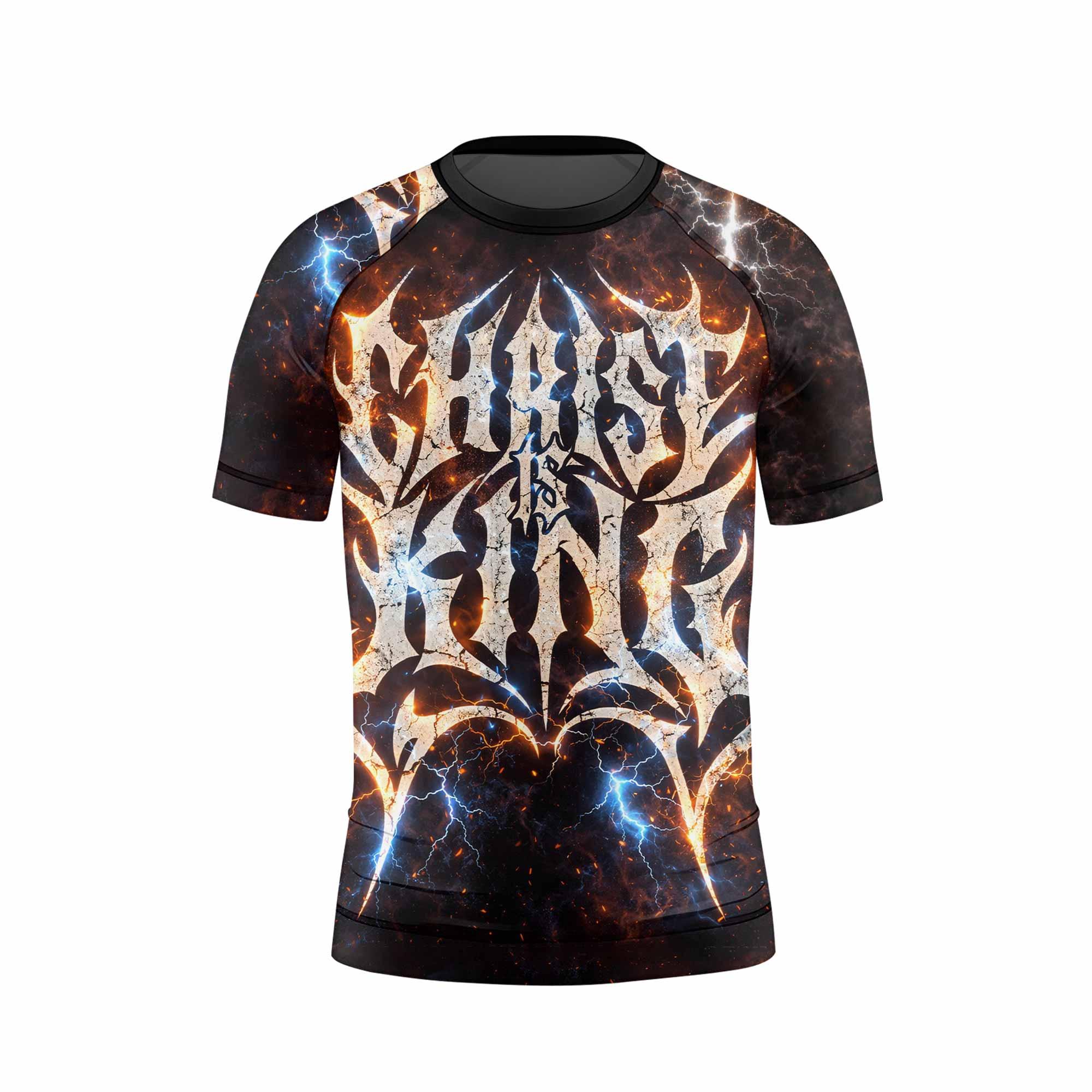 Christ is King Kids Rash Guard Short Sleeve - front view mockup