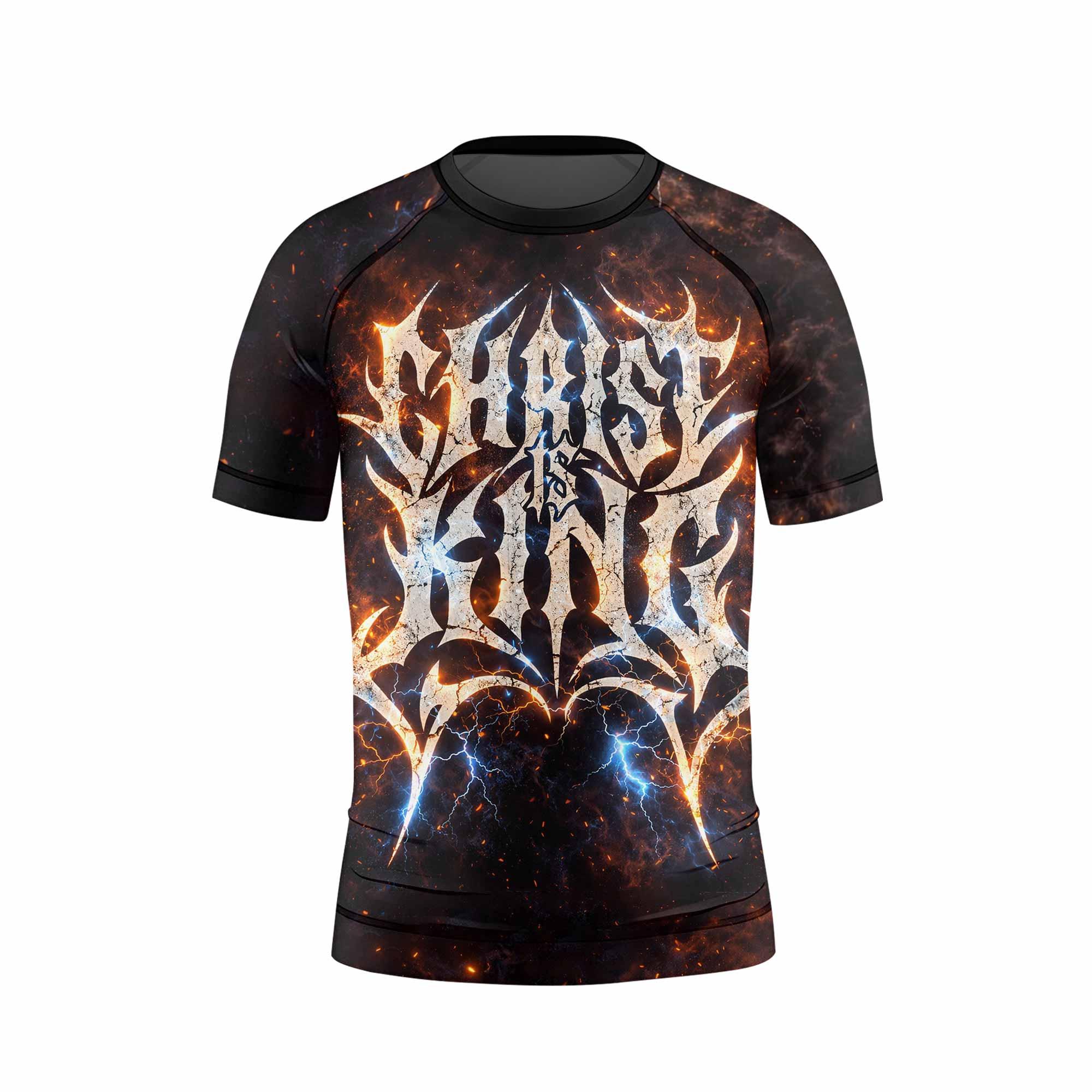 Christ is King Kids Rash Guard Short Sleeve - back view mockup