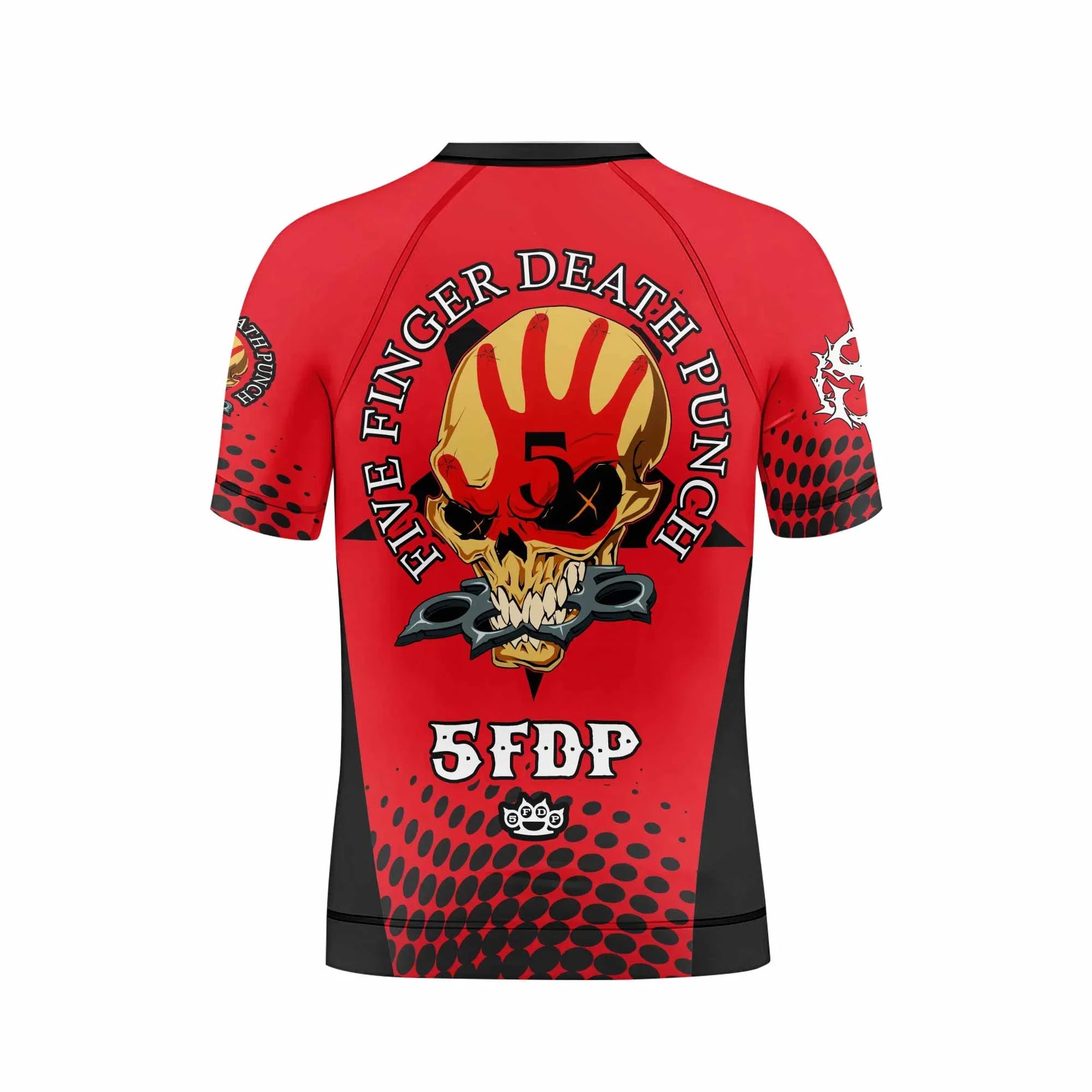 Five Finger Death Punch 5FDP Kids Rash Guard Short Sleeve - boy's lifestyle view
