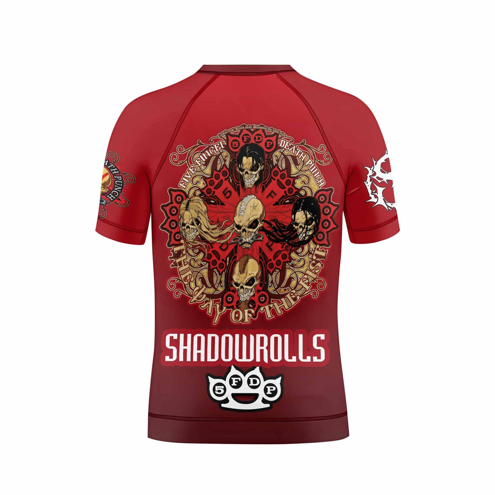 5FDP Five Finger Death Punch Kids Rash Guard Short Sleeve - boy's lifestyle view