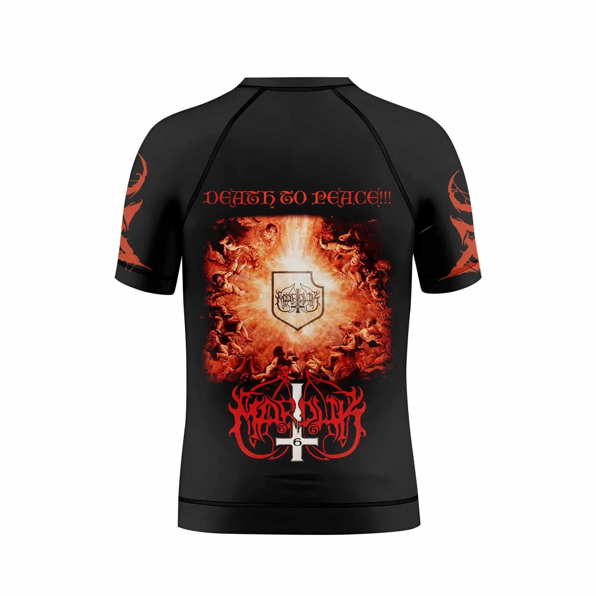 Marduk Heaven Shall Burn Kids Rash Guard Short Sleeve - boy's lifestyle view