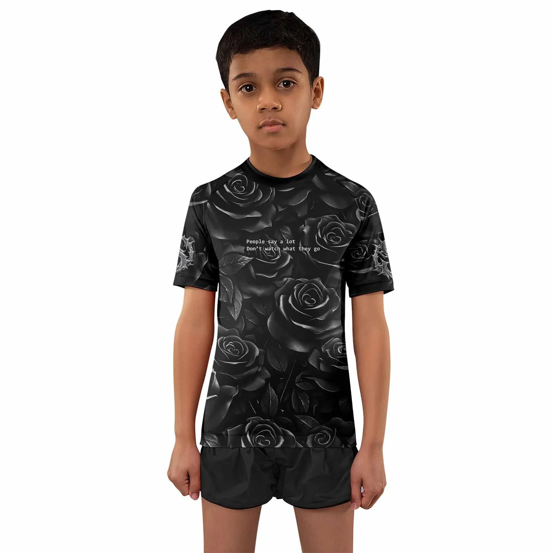 Pray for the Rave Kids Rash Guard Short Sleeve - front and back view