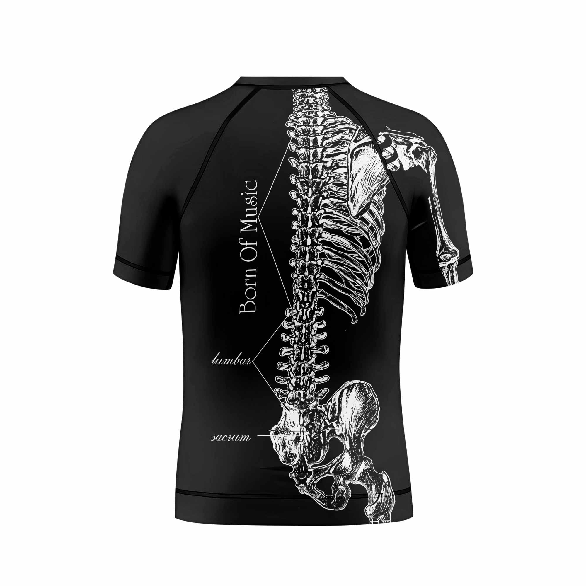 Faith In Chaos Skeleton Kids Rash Guard Short Sleeve - boy's lifestyle view