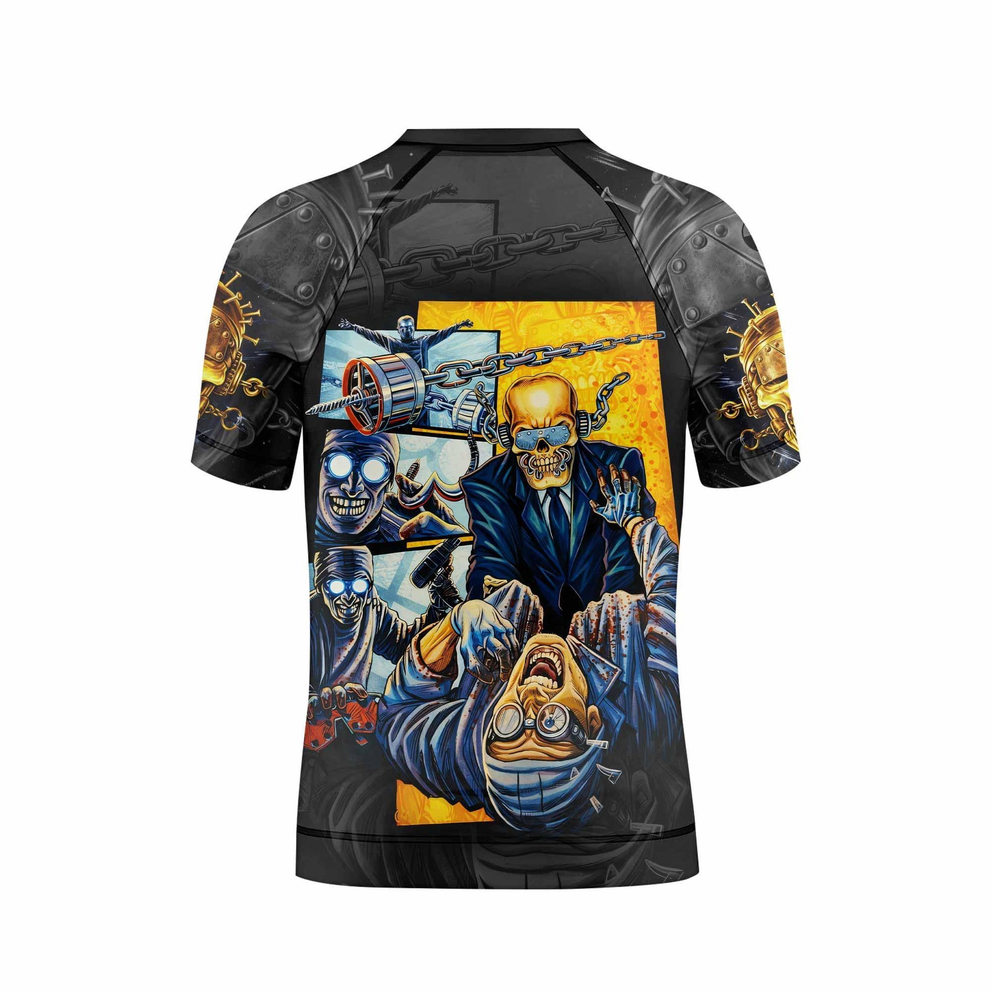 Megadeth Bloodstock Euro Tour Kids Rash Guard Short Sleeve - boy's lifestyle view