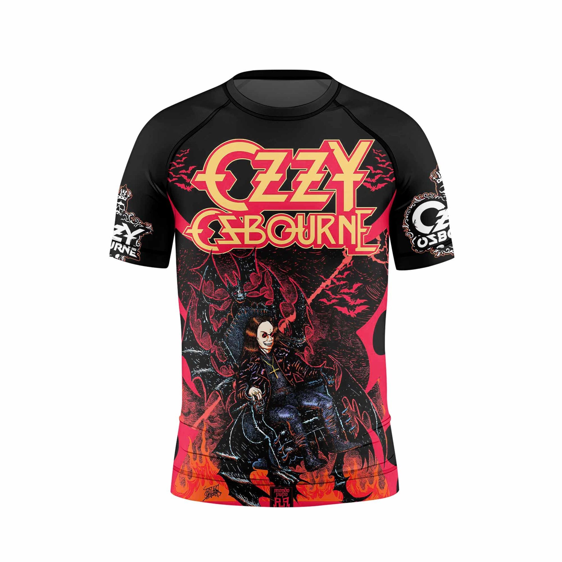 Ozzy Osbourne Kids Rash Guard Short Sleeve - front view mockup