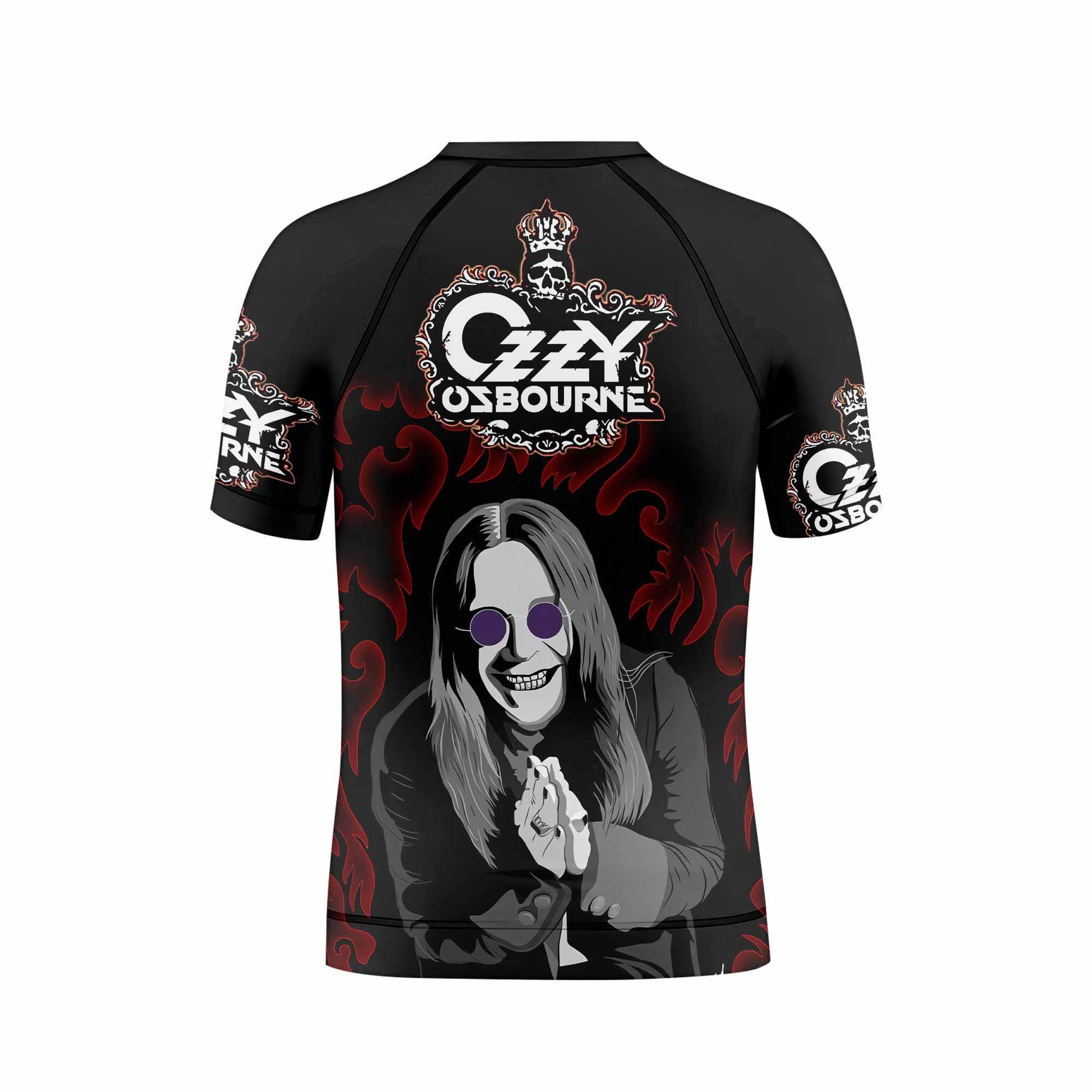 Ozzy Osbourne Kids Rash Guard Short Sleeve - back view mockup
