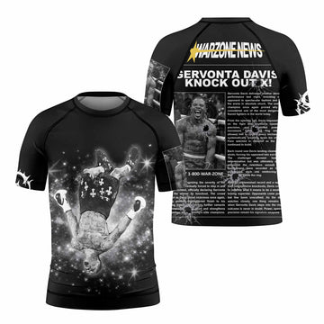 Gervonta Tank Davis Flip Kids Rash Guard Short Sleeve - front and back view