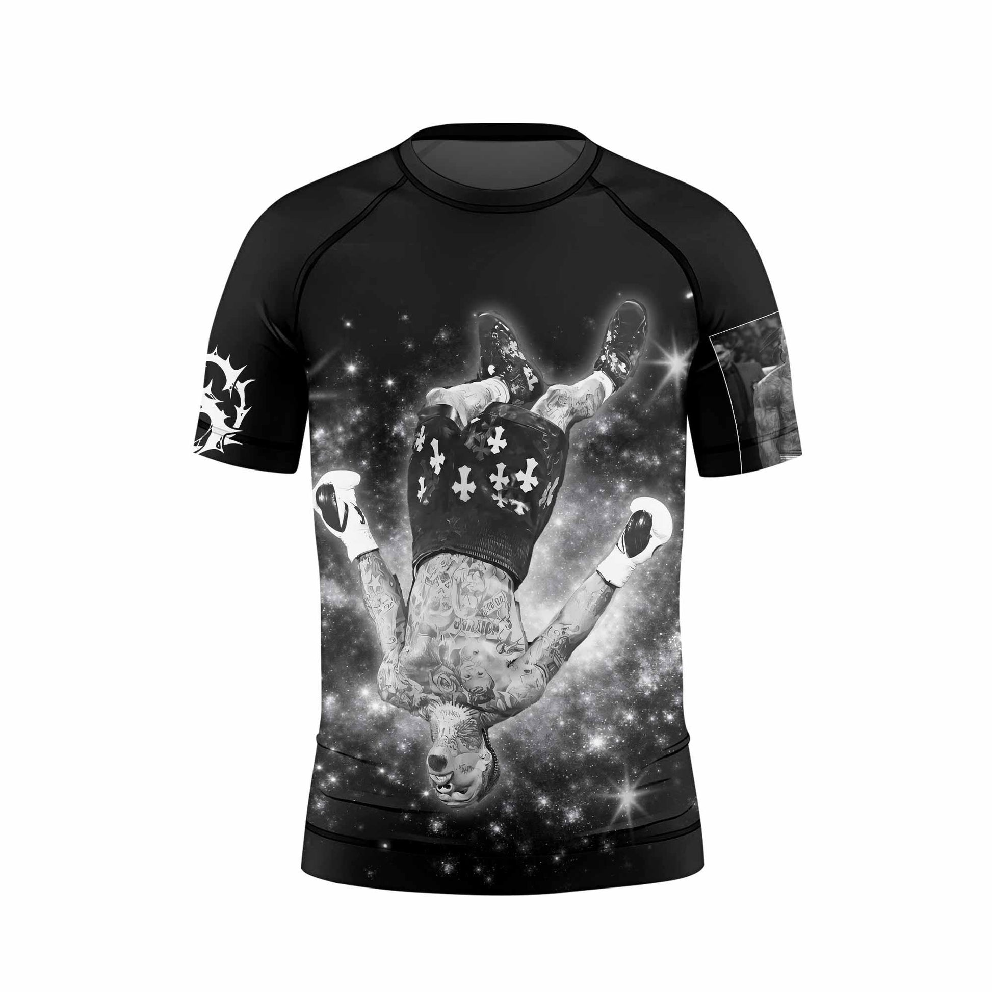 Gervonta Tank Davis Flip Kids Rash Guard Short Sleeve - front view mockup