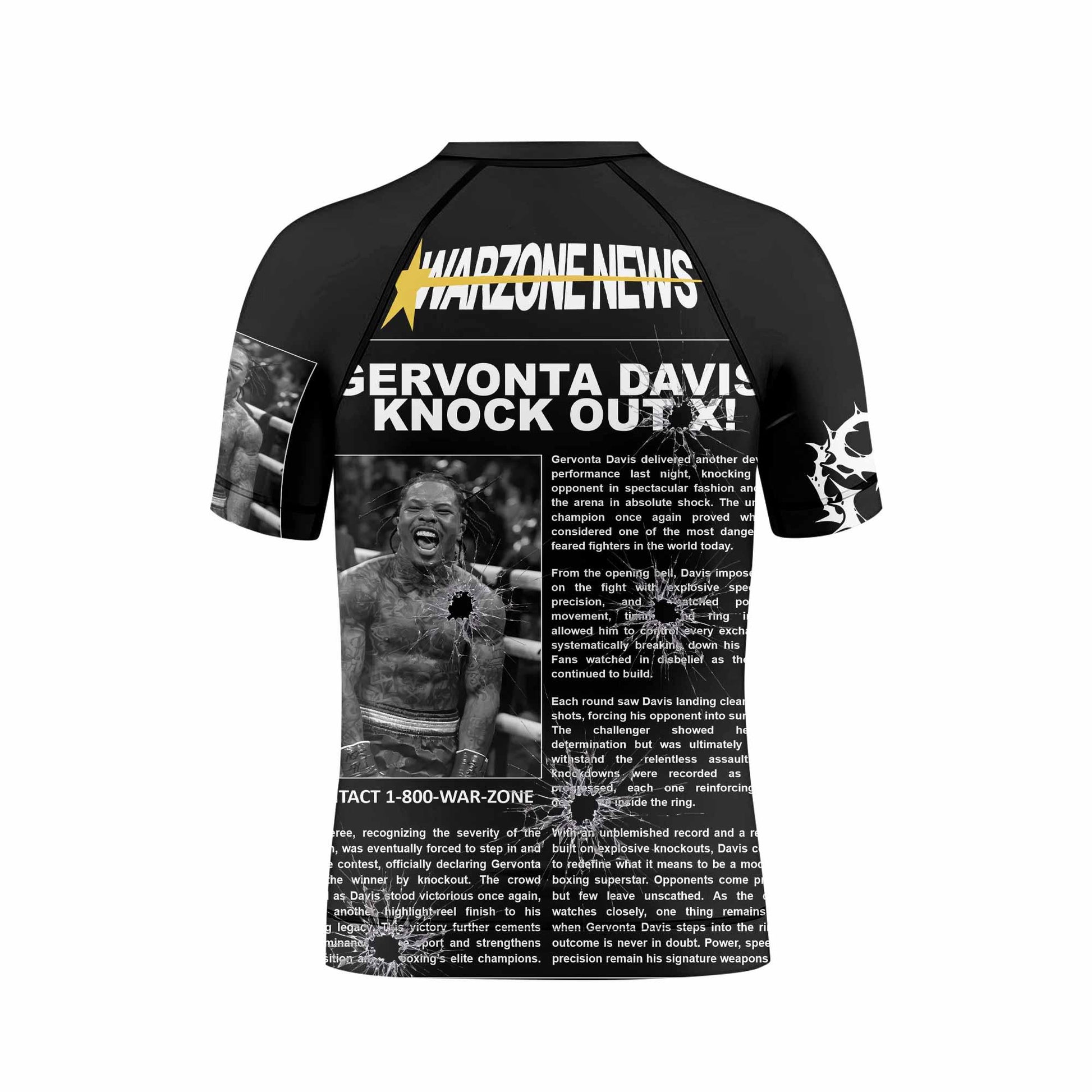 Gervonta Tank Davis Flip Kids Rash Guard Short Sleeve - back view mockup