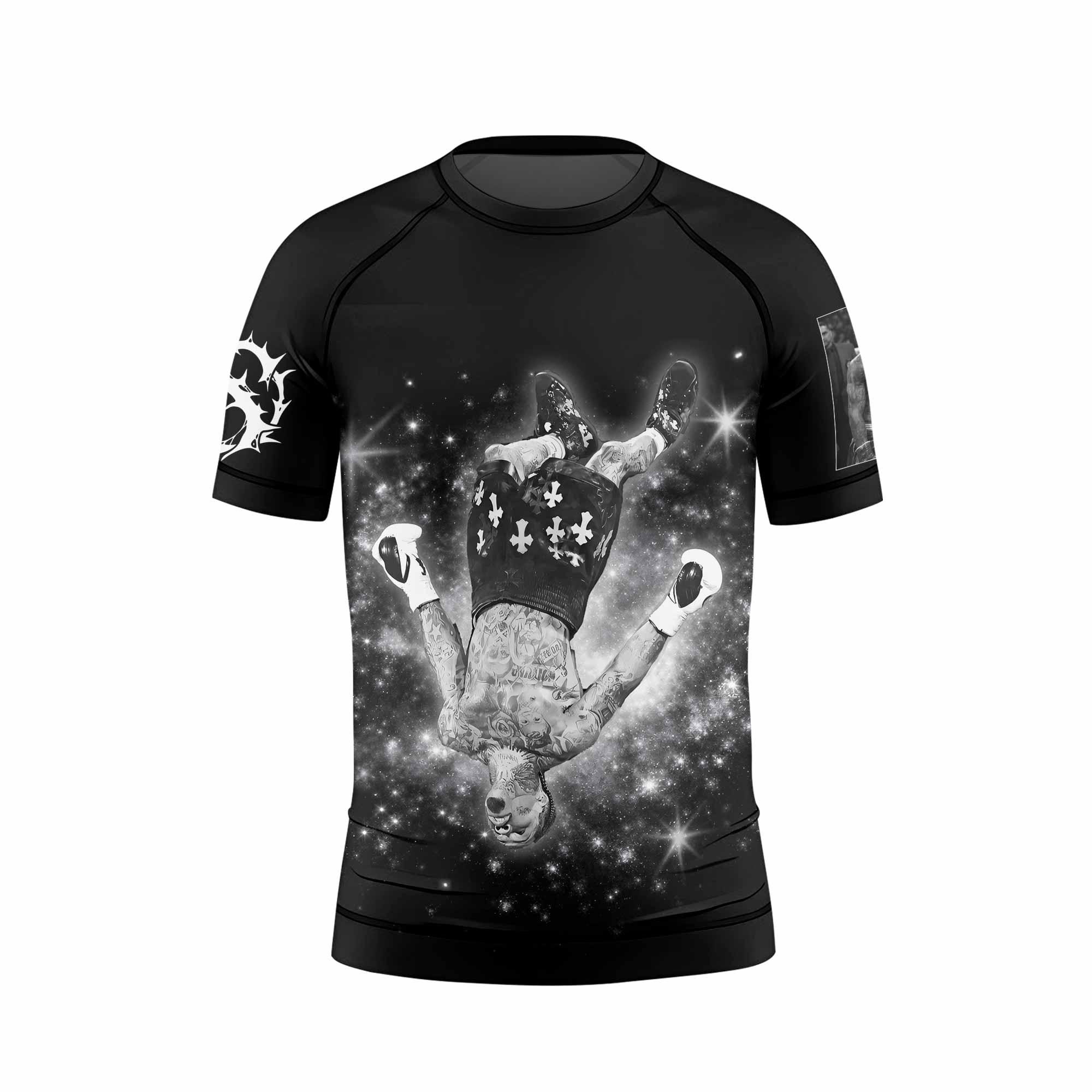 Gervonta Tank Davis Flip Kids Rash Guard Short Sleeve - back view mockup