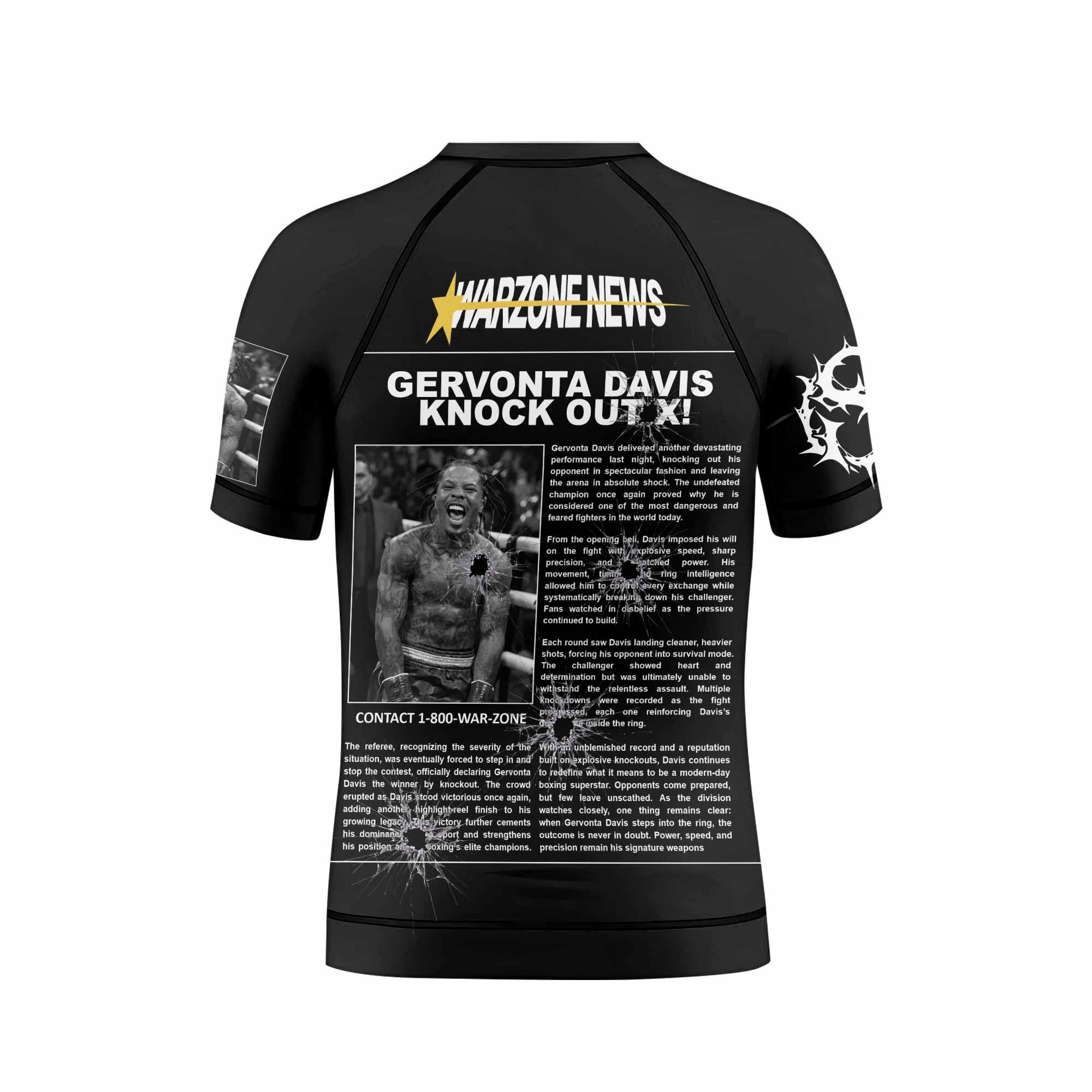 Gervonta Tank Davis Flip Kids Rash Guard Short Sleeve - boy's lifestyle view