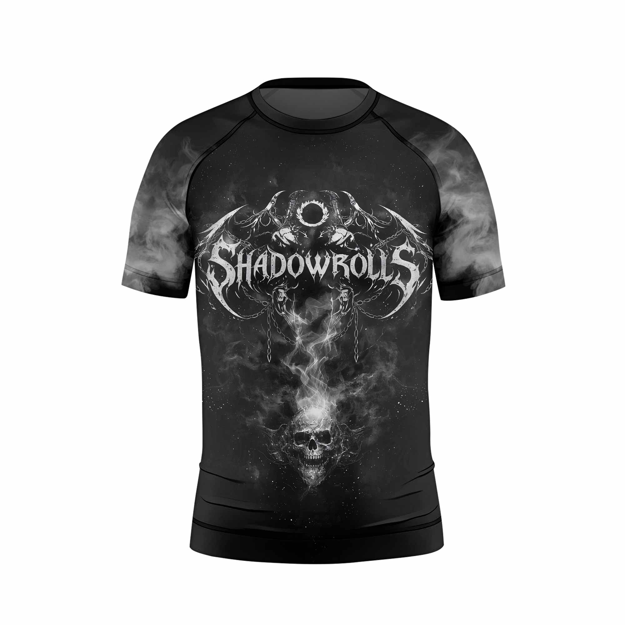 Wraith of the Abyss Kids Rash Guard Short Sleeve - back view mockup