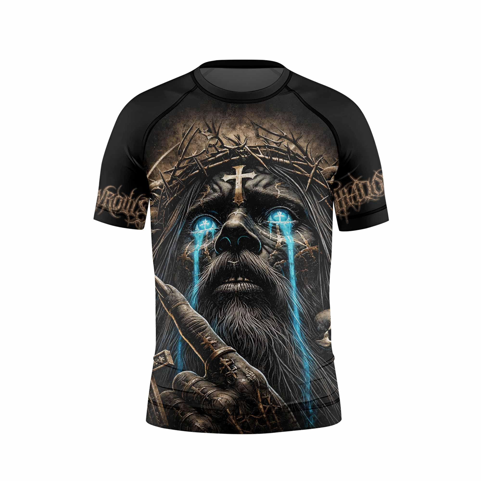 Tears Of Christ Kids Rash Guard Short Sleeve - front view mockup