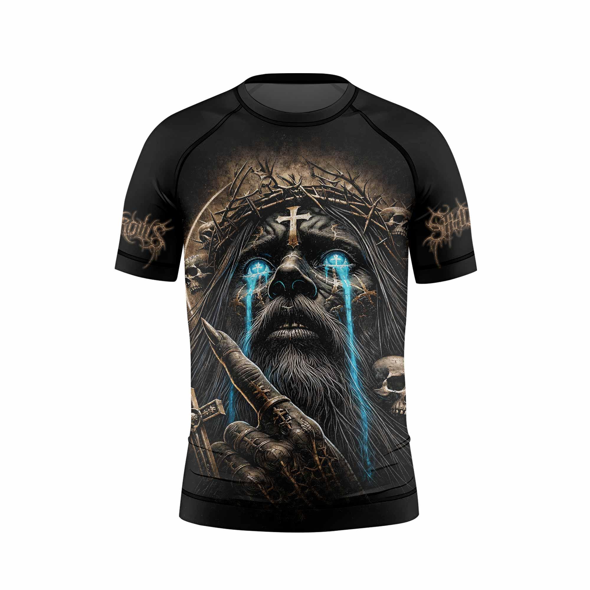 Tears Of Christ Kids Rash Guard Short Sleeve - back view mockup