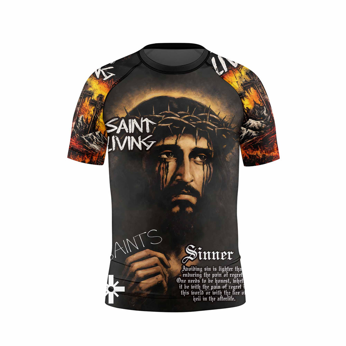Saint Living Kids Rash Guard Short Sleeve - front and back view