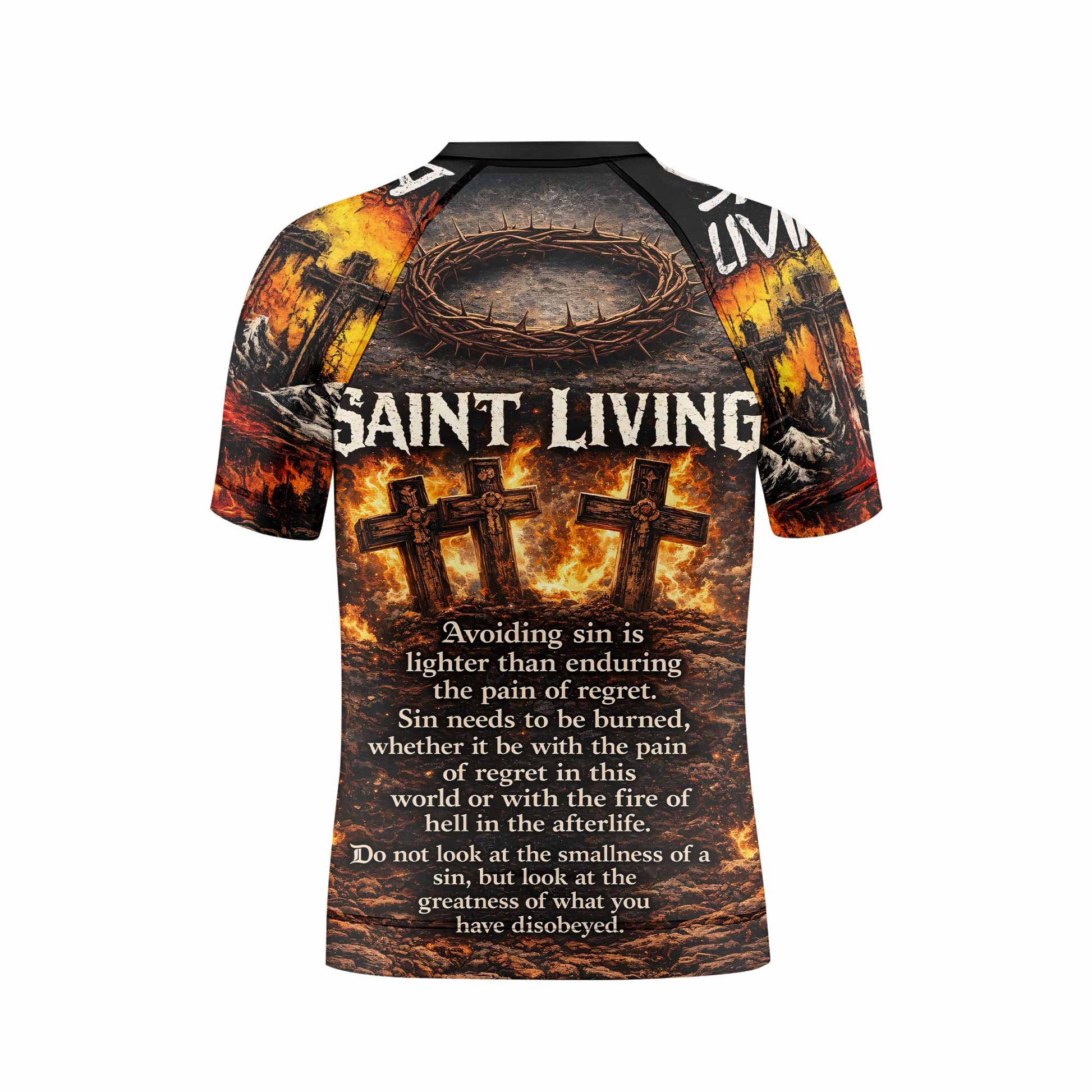 Saint Living Kids Rash Guard Short Sleeve - back view mockup